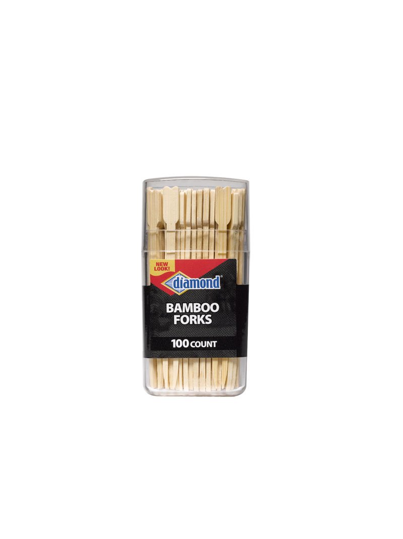 100-Count Eco-Friendly Bamboo Forks - Biodegradable Disposable Cutlery for Parties, Picnics & Outdoor Dining