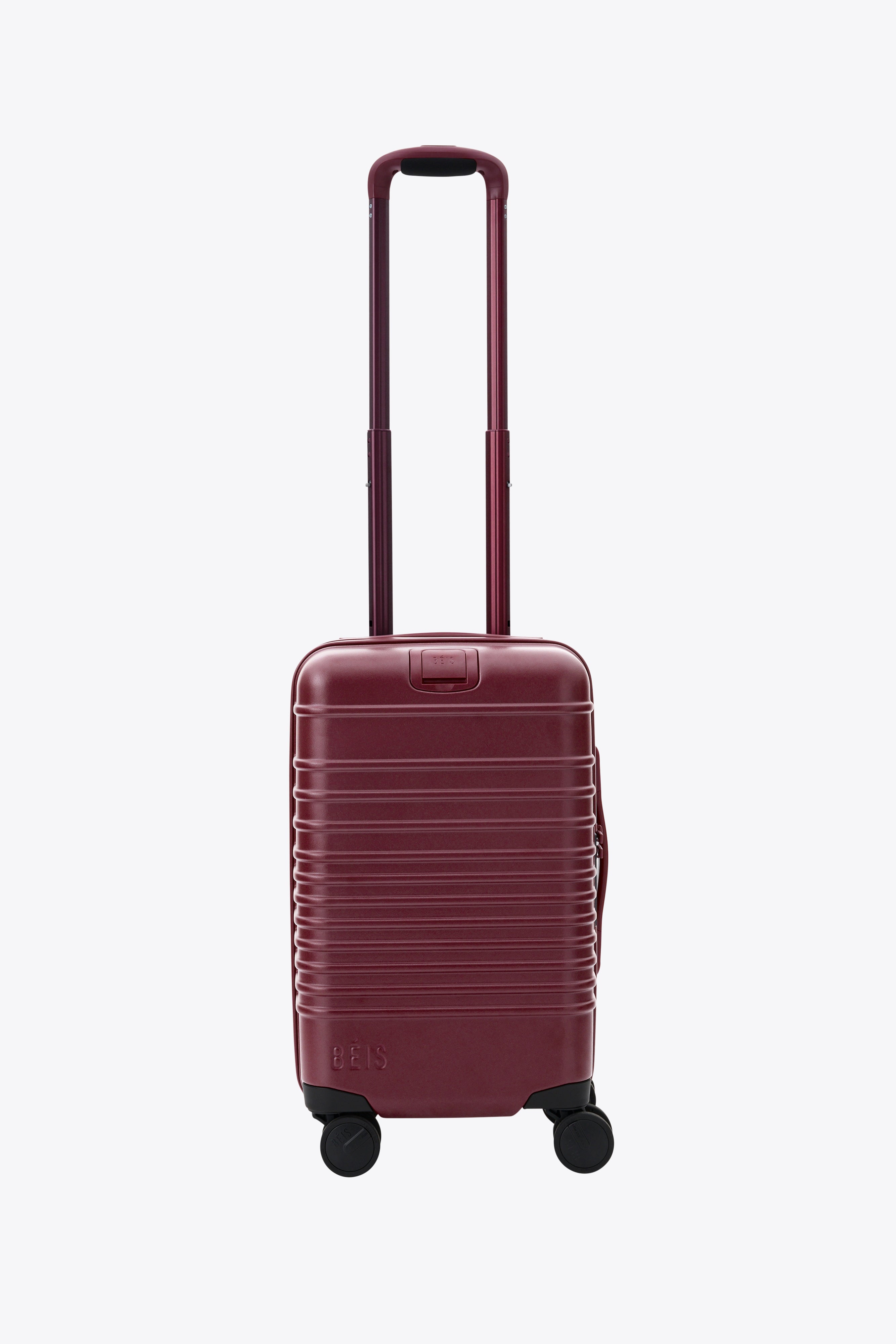 Burgundy Small Carry On Roller Luggage - Lightweight Compact Suitcase for Air Travel & Weekend Getaways