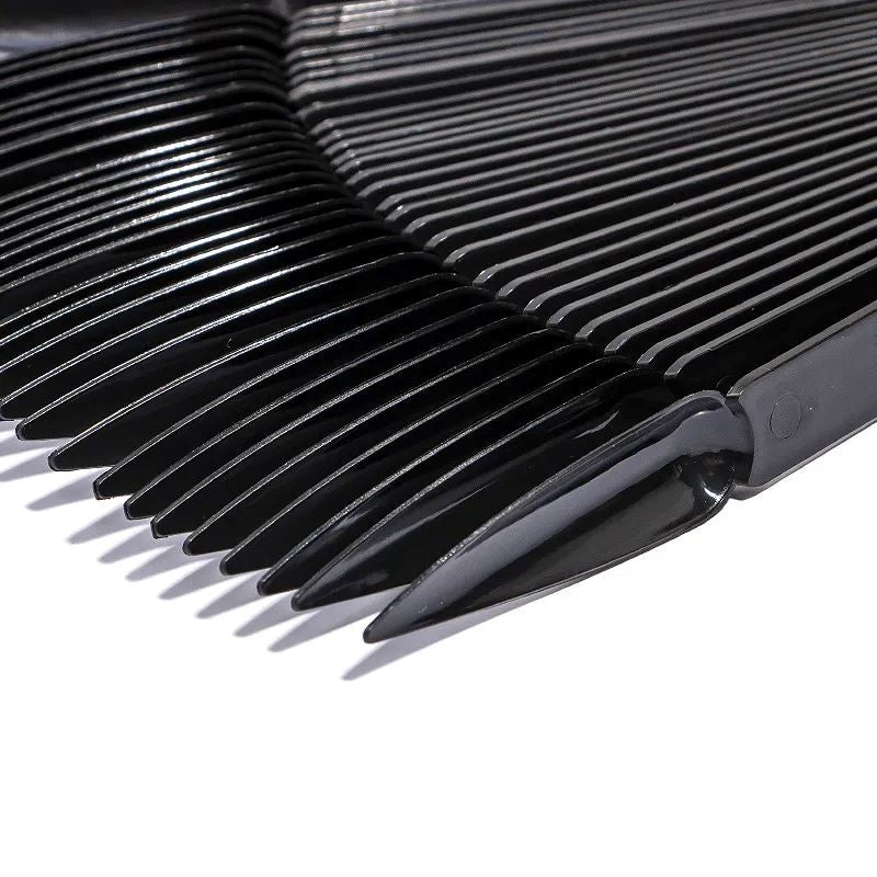 50-Pack Black Stiletto Nail Tips for Acrylic Nails - Display Key Ring Holder for Salon, Nail Art, DIY Manicures & Professional Use