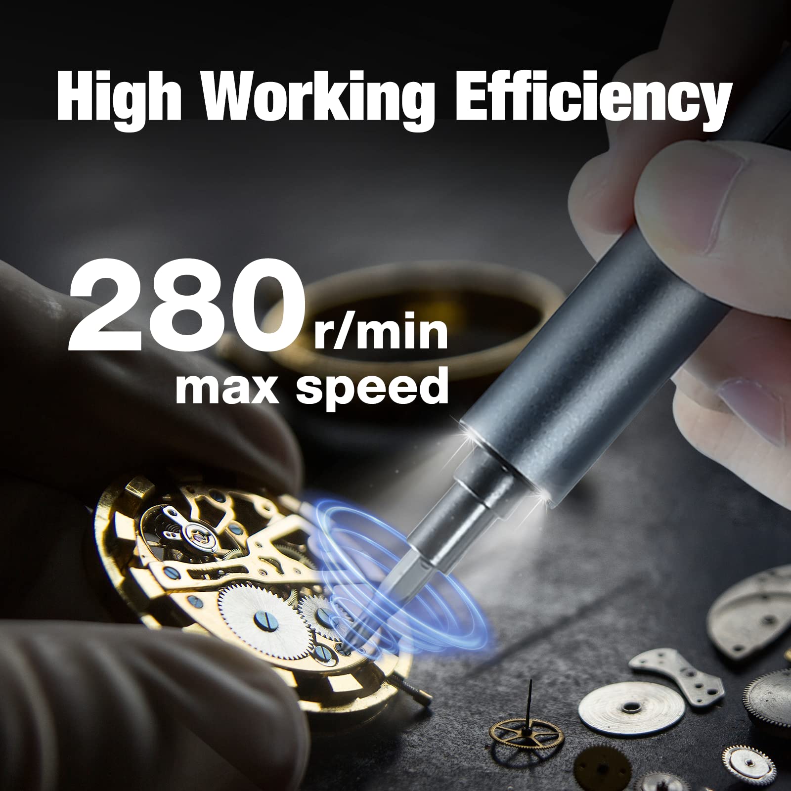 PKEY Cordless Electric Screwdriver Kit - 55 Magnetic Precision Bits, 2 Torque Settings & 3 LED Lights | Perfect for DIY, Home Repairs, Computers, Furniture Assembly, Bicycles, Watches and Electronics