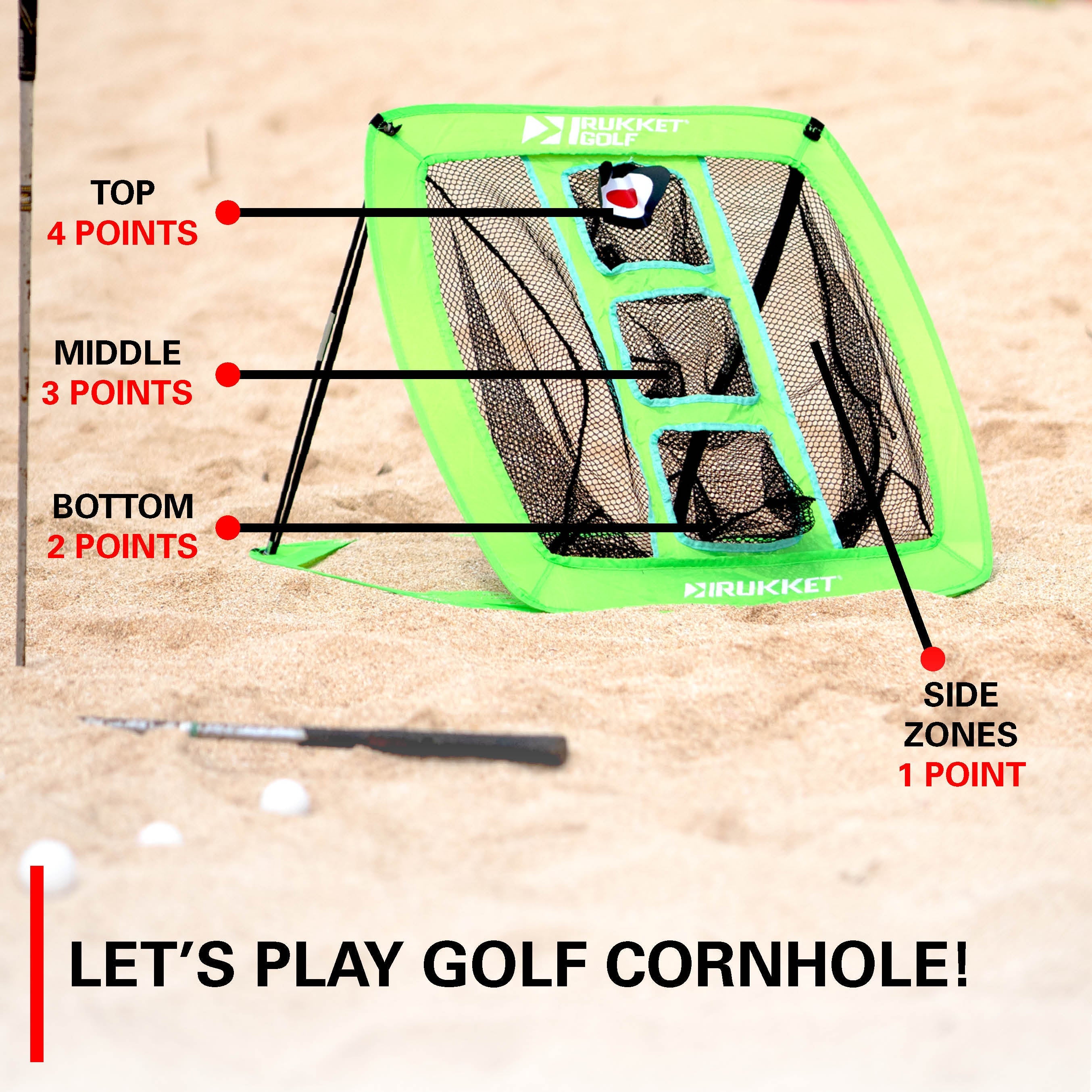 Premium Outdoor Golf Cornhole Game Set - Portable Backyard & Tailgate Party Fun for Adults & Kids - Perfect for BBQs, Picnics, and Beach Outings