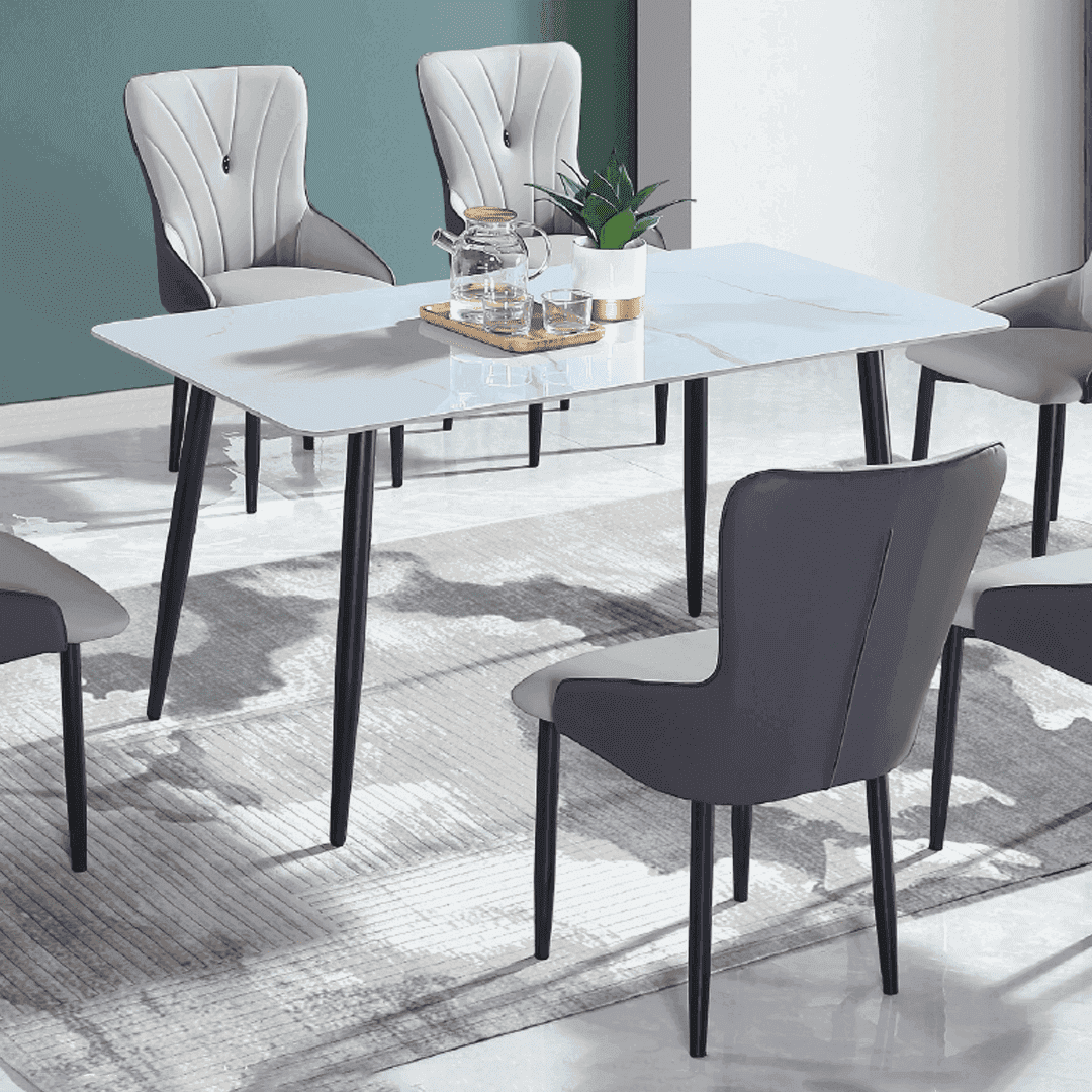 Gabriele 140cm Ceramic Dining Table - Modern Round Kitchen Table for 4-6 People, Perfect for Small Spaces, Dining Rooms & Breakfast Nooks