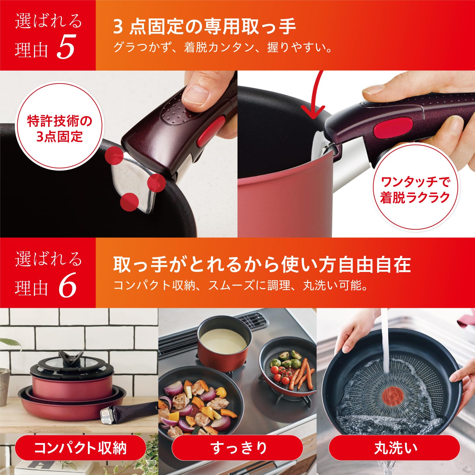 Tefal T-fal L38505 10.2-Inch Non-Stick Frying Pan with Removable Handle - IH & Gas Compatible, Temperature Indicator - Perfect for Induction Cooktops & Stovetop Cooking - Ideal for Pancakes, Eggs & Sauteing