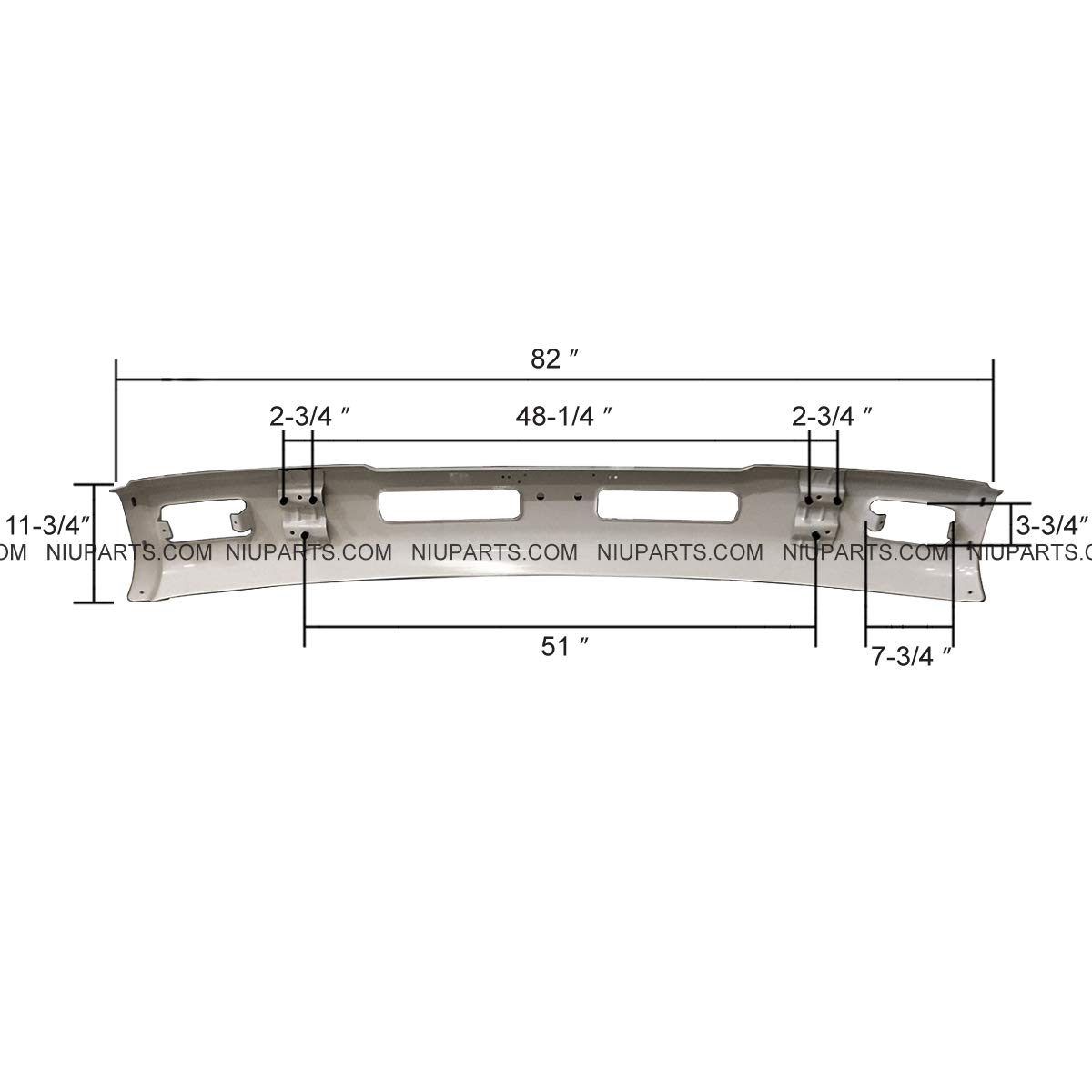 Nissan UD 1800/2000/2300 Bumper Set (2000-2004) - White Metal Front Bumper & Black Plastic Side Bumpers for Driver & Passenger Side | Heavy-Duty Protection for Truck & Commercial Vehicles | Perfect for Fleet Maintenance, Road Safety & Accident Prevention