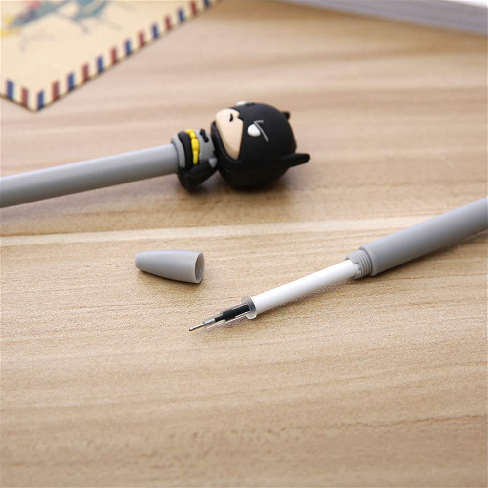 Kawaii Cartoon Character Gel Pens - 6 Pack Cute School & Office Supplies for Girls & Kids - Fun Writing Tools for Homework, Journaling & Note Taking