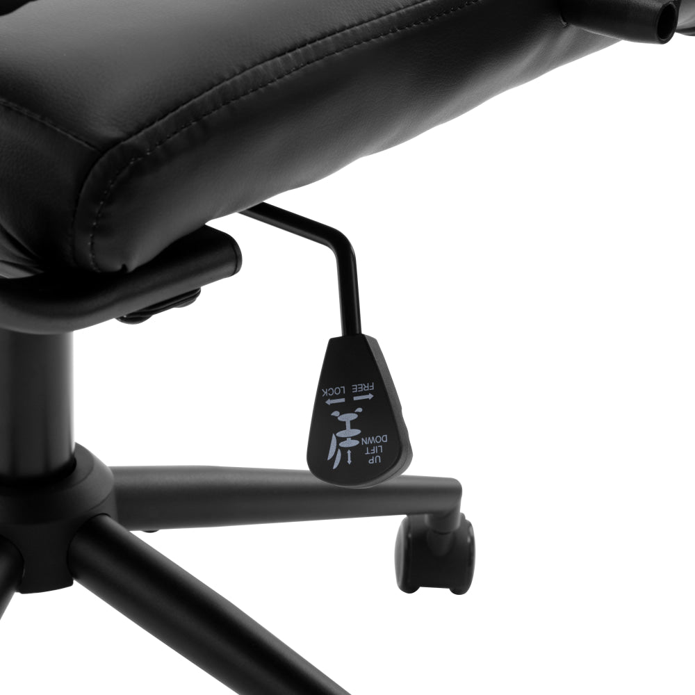 Ergonomic High Back PU Leather Office Chair with Adjustable Armrests - Black Computer Task Desk Chair for Home & Office Workspace