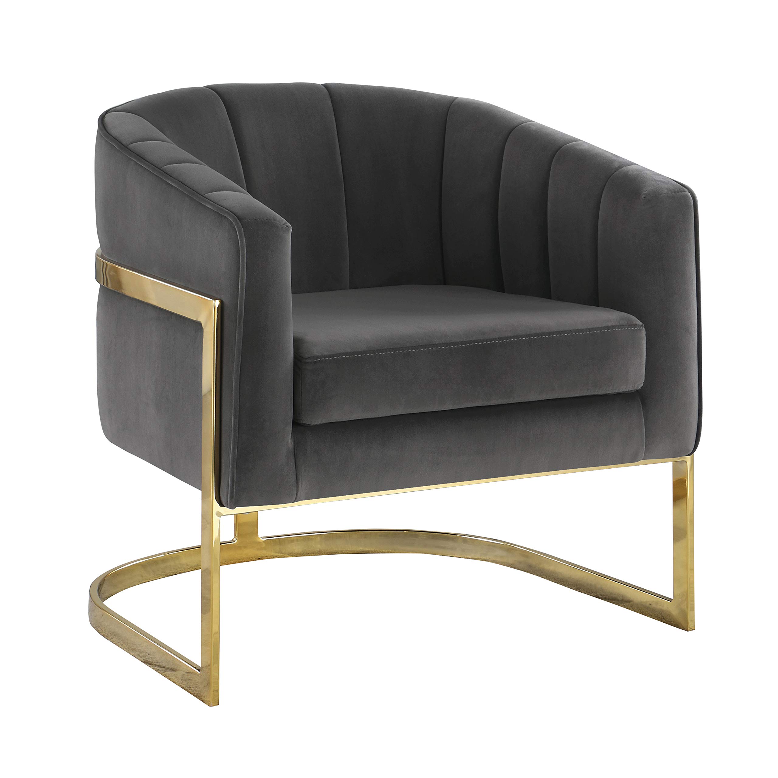 Dark Grey and Gold Accent Chair by Coaster Furniture - Modern Living Room, Bedroom, or Office Seating - Model 903039