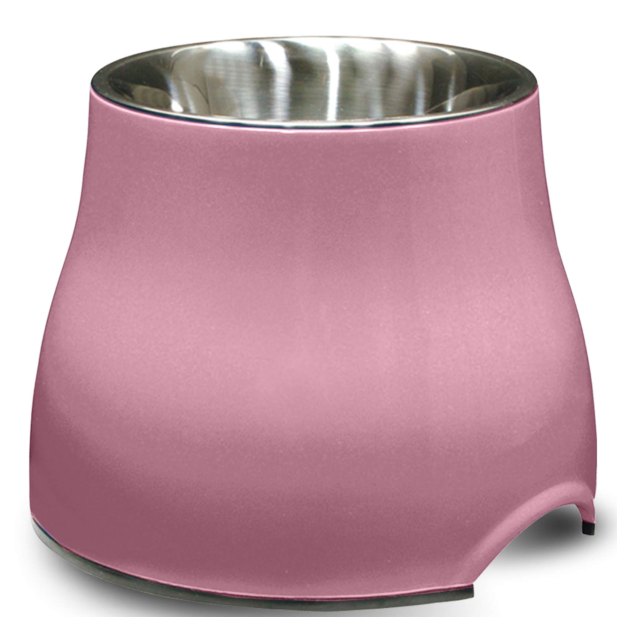 Elevated Dog Bowl for Small Dogs - Stainless Steel Pet Food & Water Dish with Non-Slip Base, Pink (73742) - Perfect for Indoor/Outdoor Use, Travel & Mess-Free Feeding