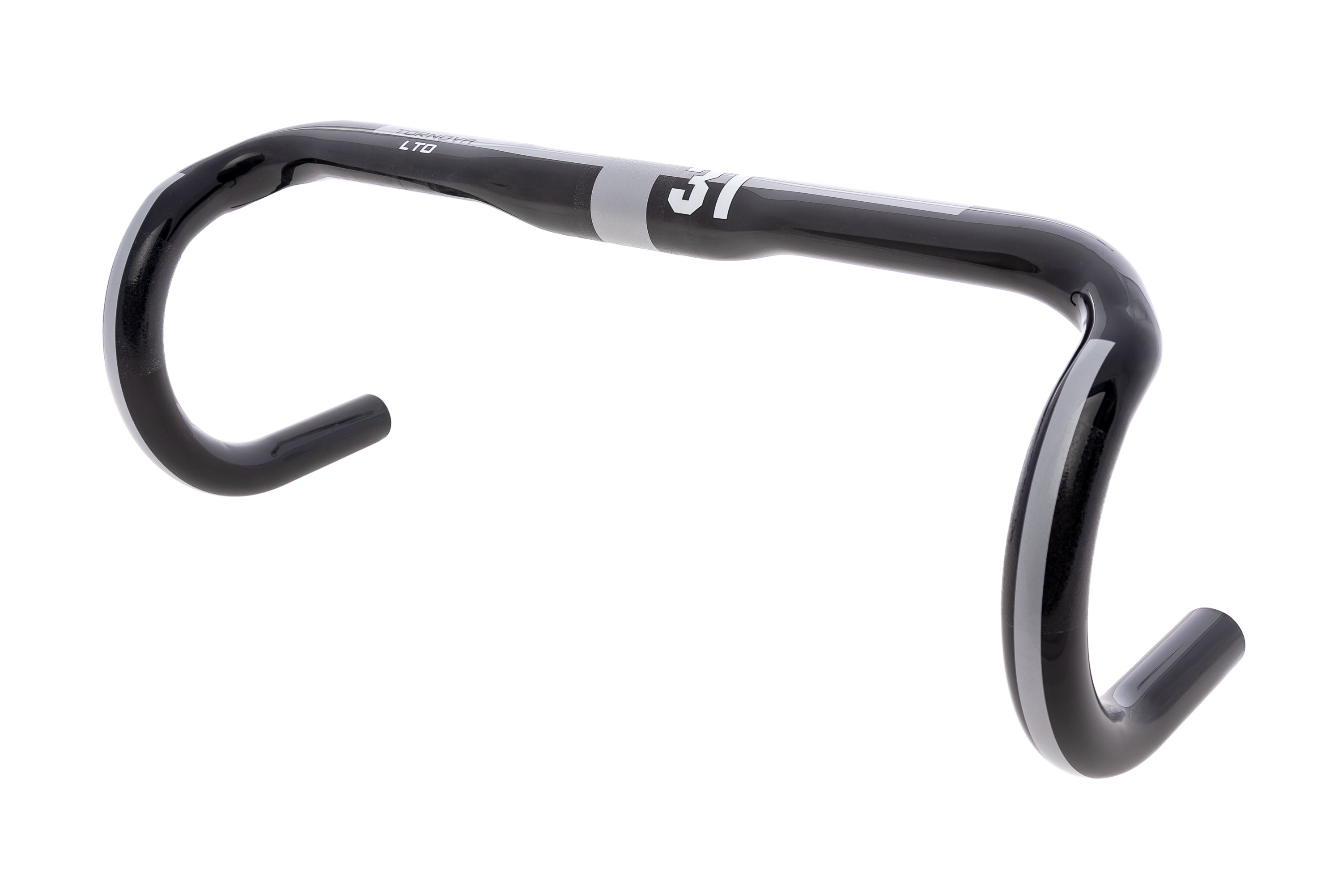 3T Tornova LTD Carbon Road Bike Handlebar - Black/Silver | Lightweight & Durable for Racing & Performance Cycling