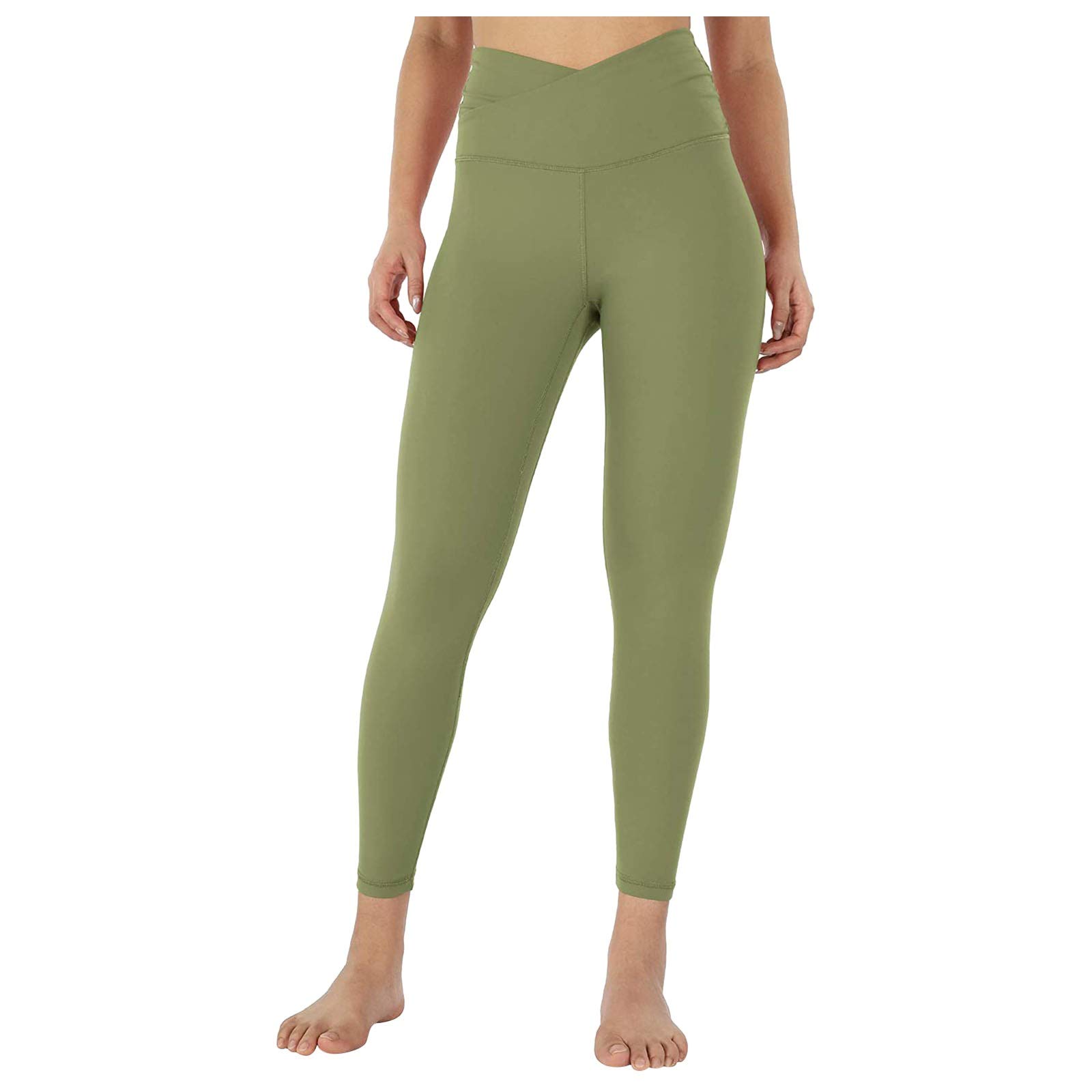 ZJRXM Women's High Waisted Yoga Pants - Tummy Control Workout Leggings with V Cross Waist Design, Soft Non See Through Fabric for Running, Gym & Lounge Wear