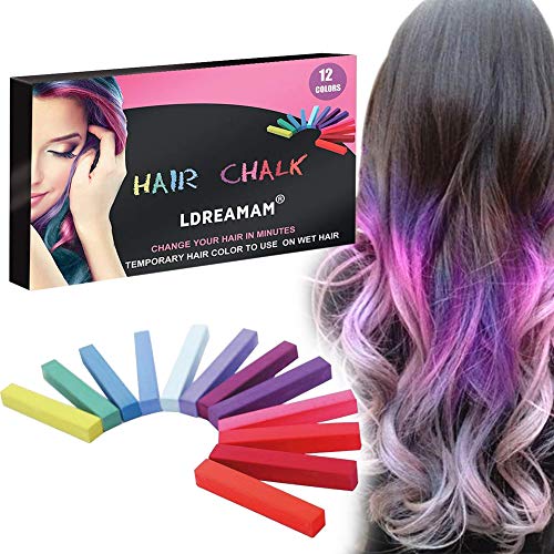Vibrant Temporary Hair Chalk Pens - 12 Color Washable Hair Dye for Kids & Teens - Perfect for Halloween, Christmas, Birthday Parties & Festive Events - Fun Gift Idea for Girls & Boys - Safe Non-Permanent Hair Color for Creative Styling