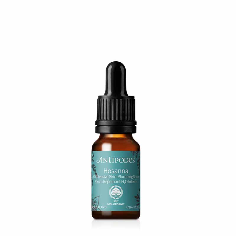 Antipodes Hosanna H2O Intensive Skin Plumping Serum - Travel Size 15ml - Hydrating Facial Serum for Dry Skin - Perfect for Airplane Travel & On-The-Go Skincare
