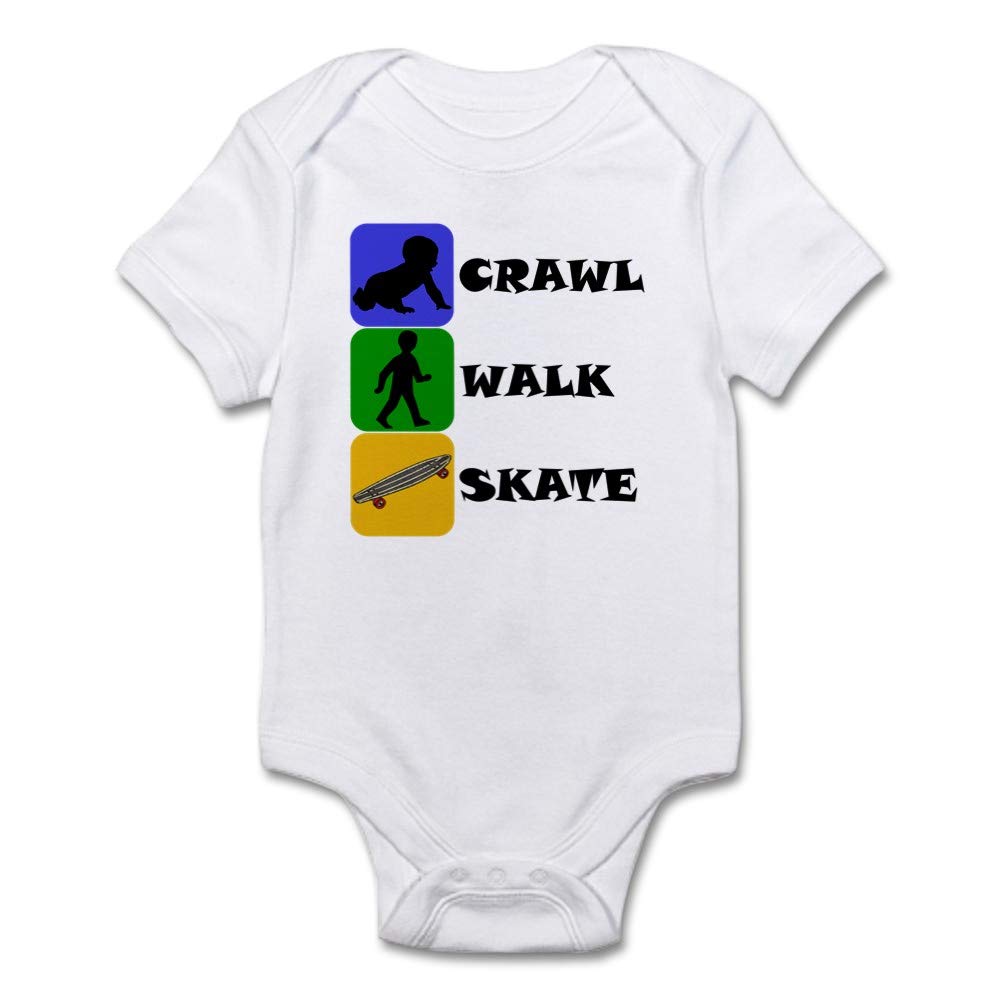 Crawl Walk Skate Baby Bodysuit - Cute Infant Onesie for Boys & Girls | Perfect for Playtime, First Steps & Skateboarding Fun