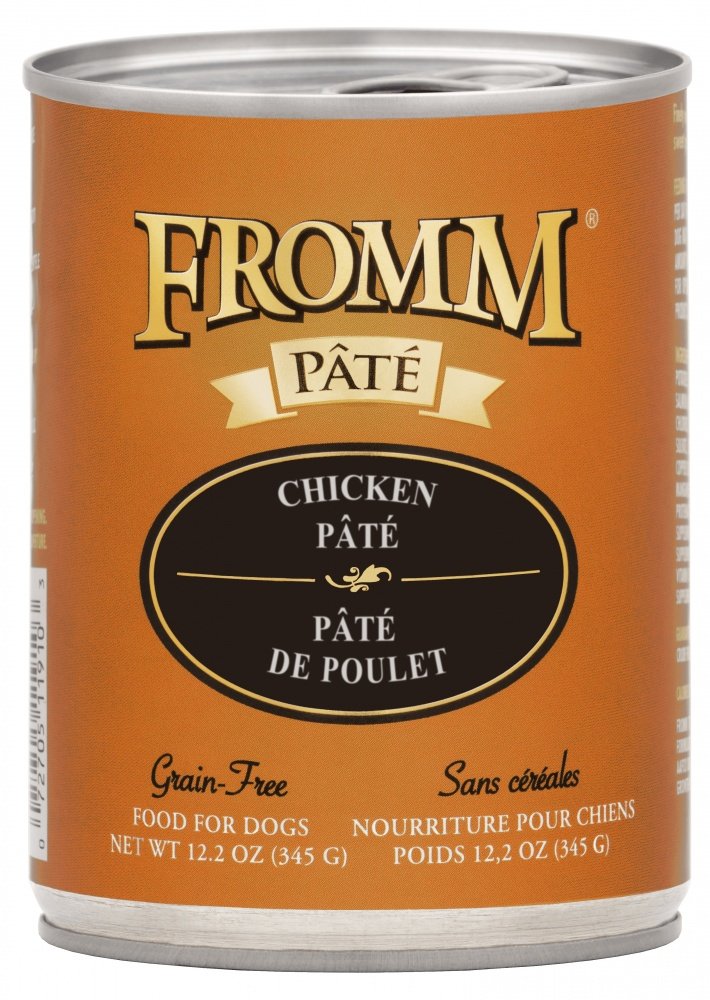 Fromm Gold Chicken Pâté Grain-Free Canned Dog Food - 12.2oz (345g) - Premium Wet Food for Small & Large Dogs - Perfect for Mealtime, Training Treats & Senior Dogs with Sensitive Stomachs