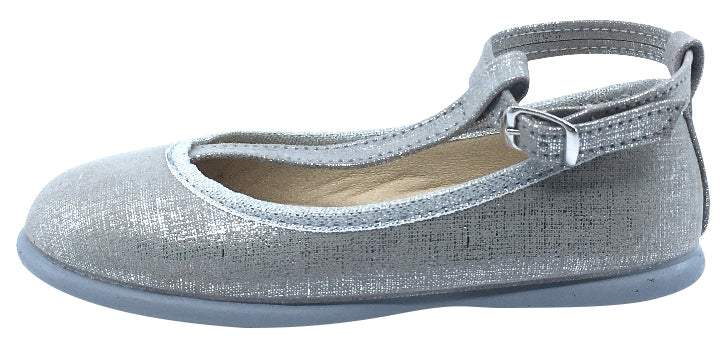 Stylish Silver T-Bar Ballerina Shoes for Girls | Comfortable Dance Shoes for Ballet, Performance & Dress-Up