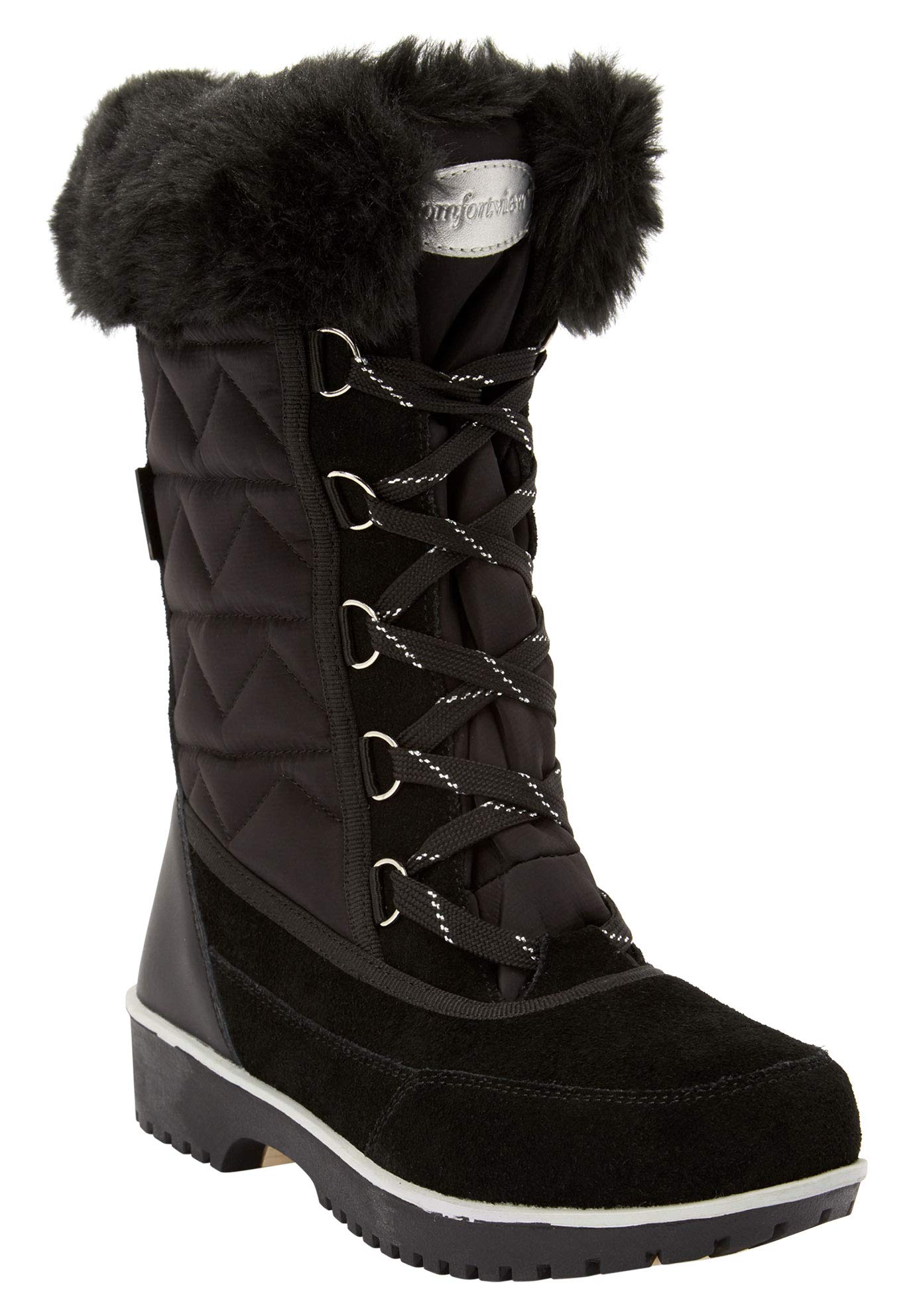 Comfortview Women's Wide Width The Eileen Waterproof Winter Boots - Slip Resistant & Warm for Snow, Rain & Outdoor Activities