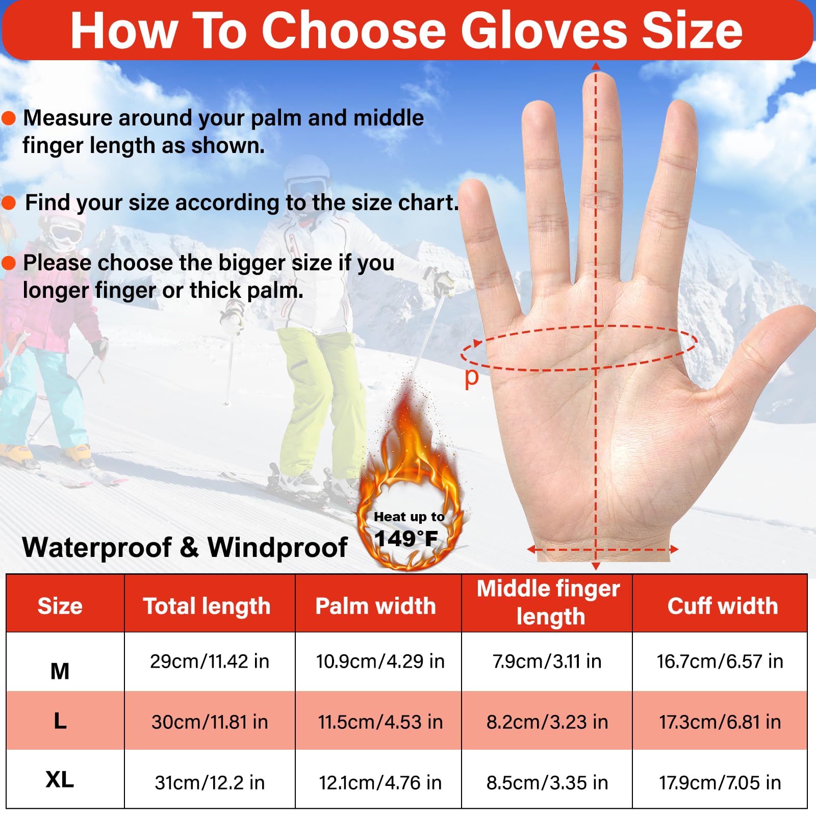 Rechargeable Heated Gloves for Men & Women - 7.4V 3200mAh Electric Motorcycle Gloves with Warm Touchscreen Technology | Perfect for Outdoor Activities, Camping, Cycling, Skiing, Hiking & Winter Work
