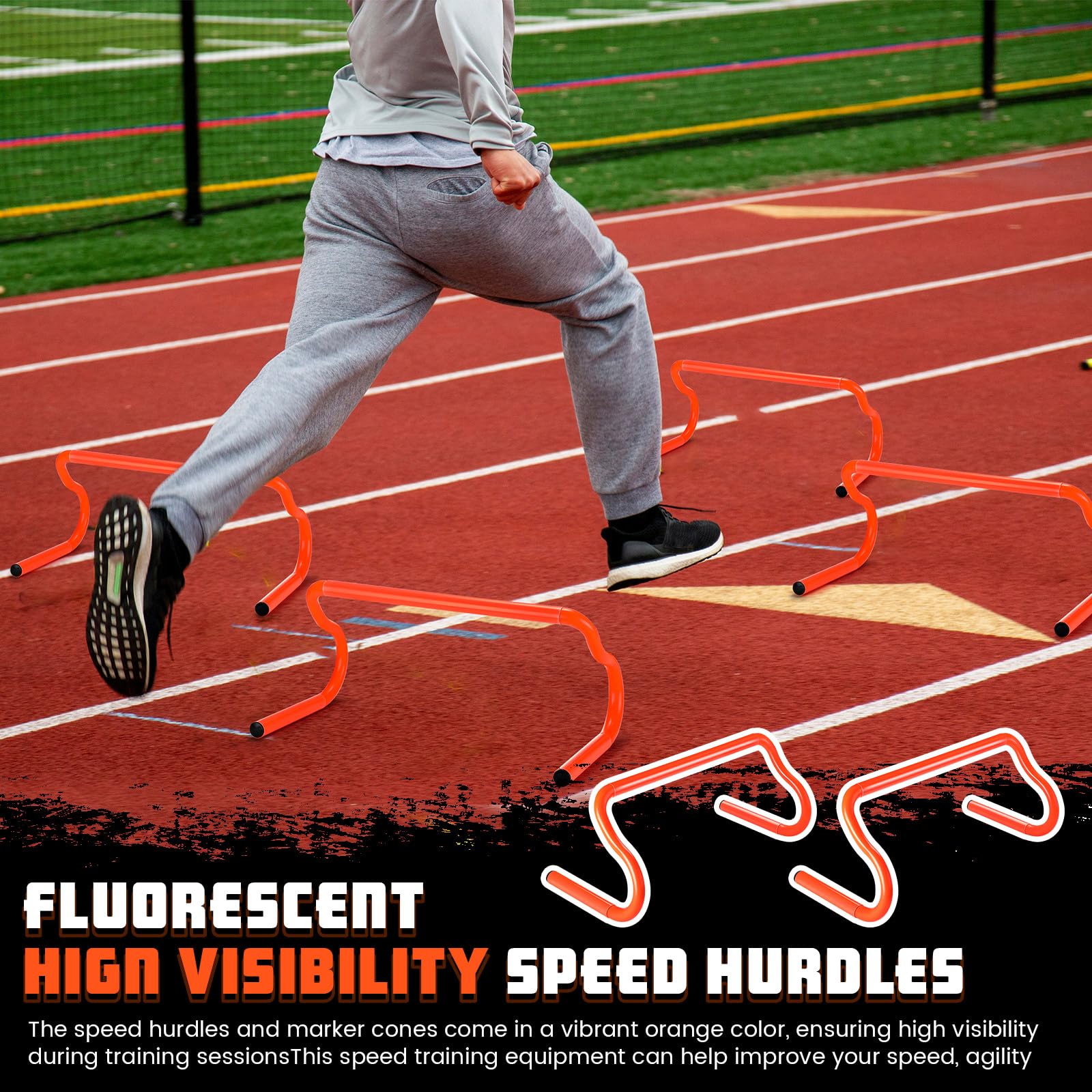5 Pcs Speed Agility Training Hurdles - Durable Detachable for Soccer Basketball Athletes - Perfect for Plyometric Drills & Speed Training