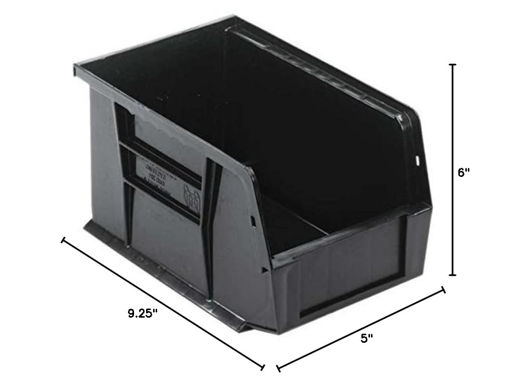 QUANTUM STORAGE SYSTEMS Ultra QUS221BKCS 12-Pack Black Plastic Storage Bins - 10