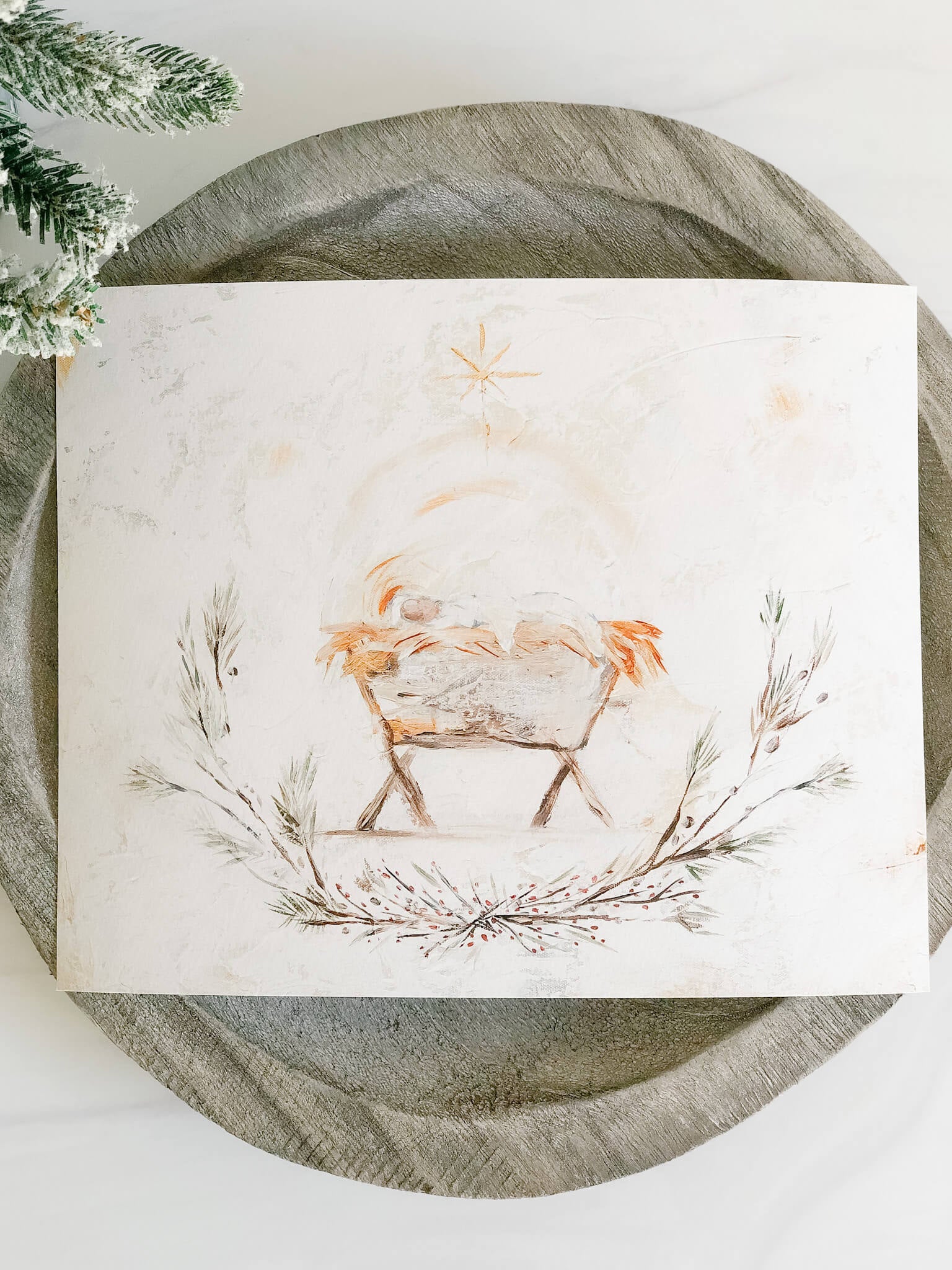 Away In a Manger Print - Religious Christmas Wall Art Decor for Home, Church & Nursery - Perfect for Holiday Decorations & Gift Giving