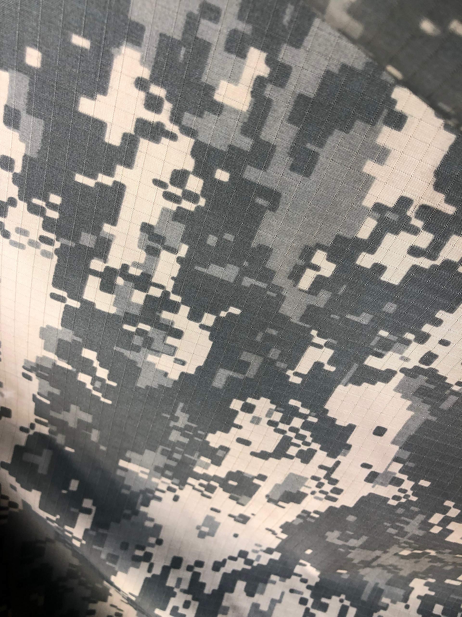 70D 1.9oz Ripstop Nylon Fabric - Ultra Lightweight Waterproof Material with DWR Coating for Outdoor Gear, Tents, Tarps, Jackets & DIY Projects | ACU Digital Camo Pattern | Flame Resistant USA Made Fabric