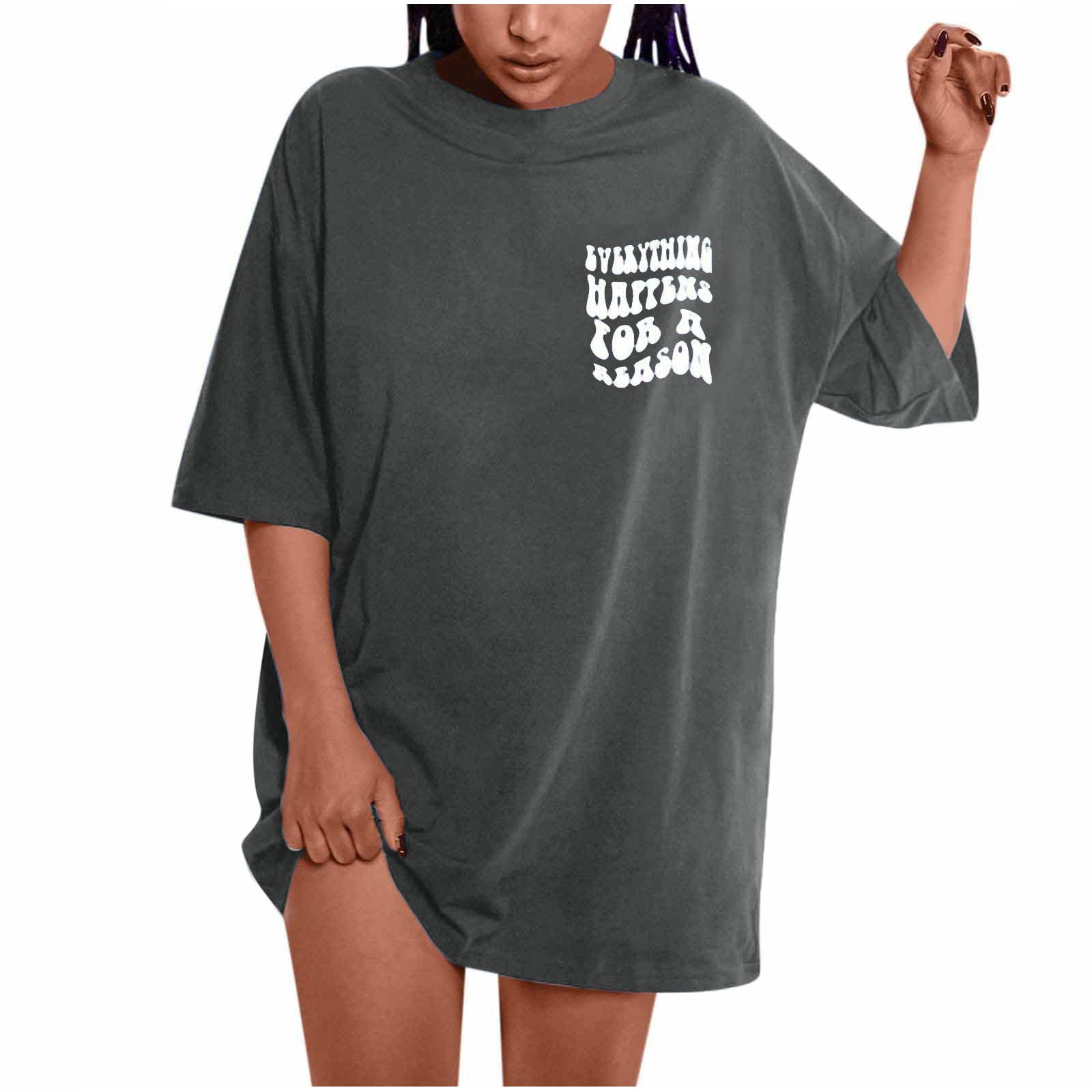 Plus Size Women's Oversized Graphic T-Shirts - Summer Drop Shoulder Short Sleeve Loose Pullover Tees - Casual & Dressy Tops for Women - Perfect for Beach, Vacation & Everyday Wear
