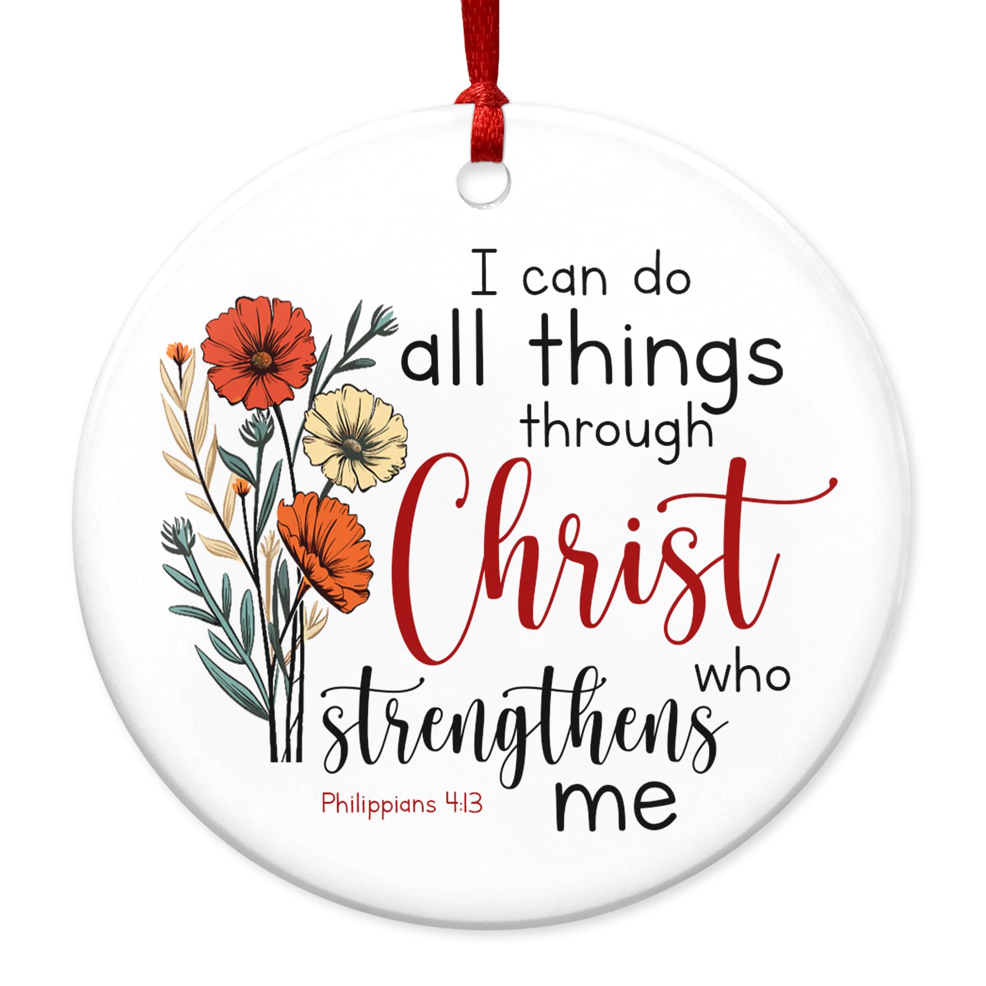 TEEZWONDER Christian Gifts for Women - Inspirational Religious Christmas Ornaments 2024, Catholic Home Decor & Ceramic Tree Decorations - Perfect for Holiday Gifting, Church Events & Spiritual Home Decor