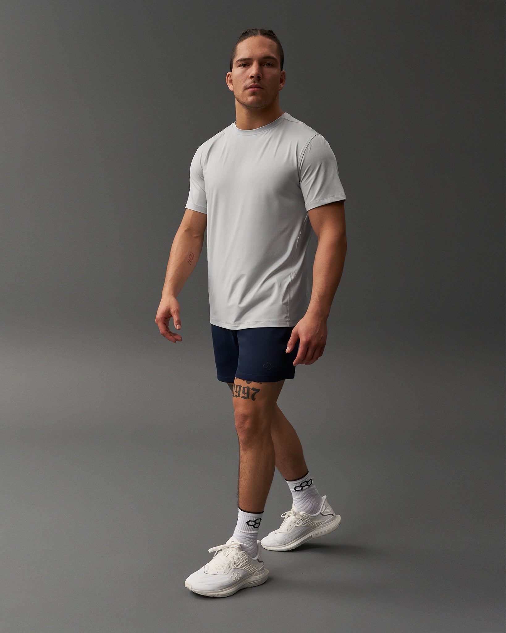 RUDIS Performance T-Shirt for Men & Women - Moisture Wicking, Breathable & Lightweight - Lunar Gray - Ideal for Workouts, Training & Active Lifestyle