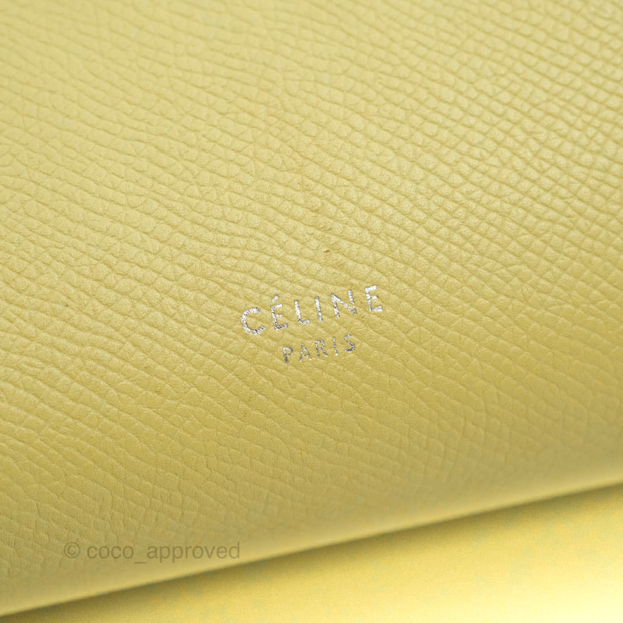Celine Micro Belt Bag in Yellow Grained Calfskin with Silver Hardware - Perfect for Everyday Use, Work & Special Occasions