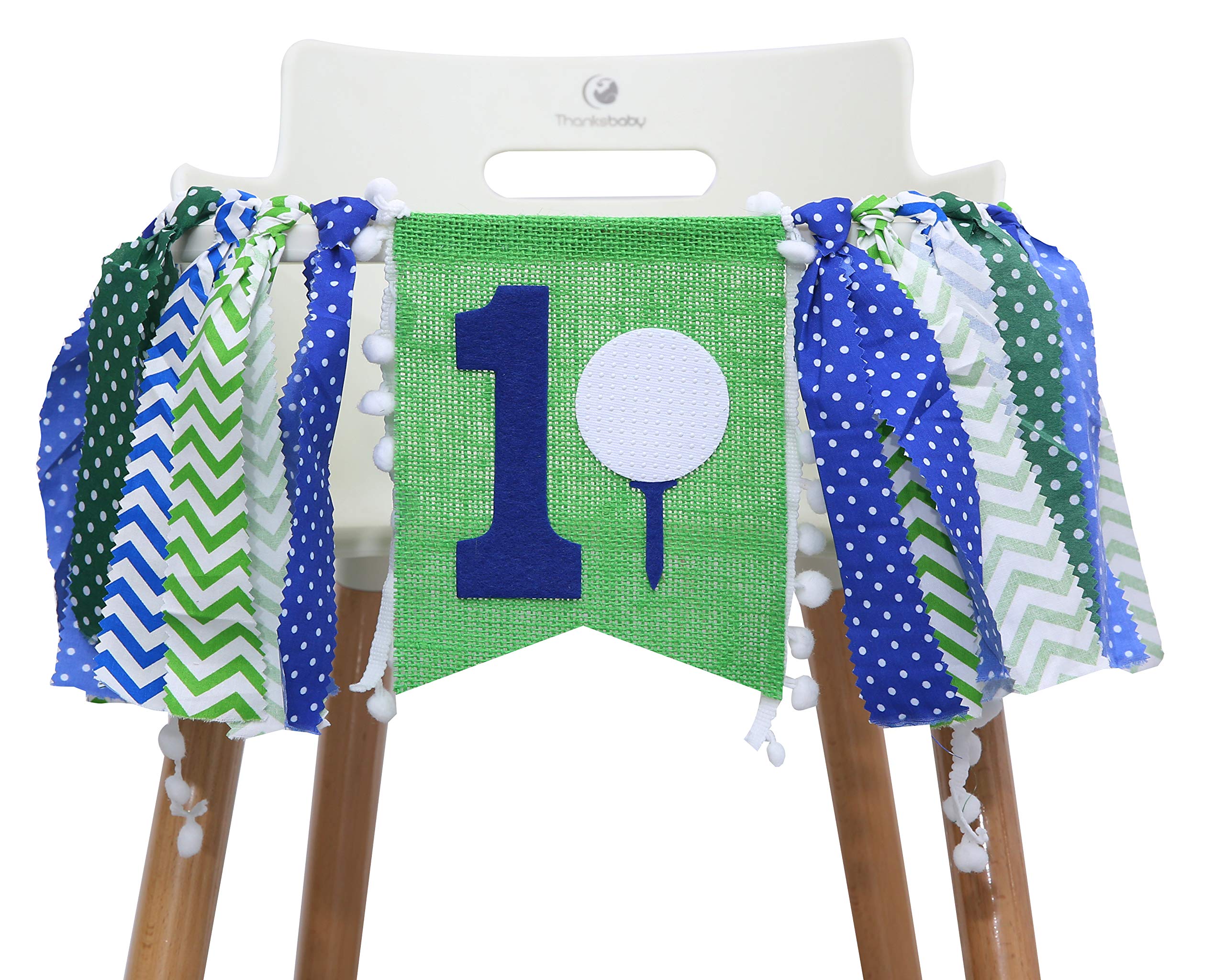 WAOUH 1st Birthday Highchair Banner - Golf Theme Party Decorations for Baby's First Birthday - Photo Backdrop Bunting & Cake Smash Props | Perfect for 1st Birthday Parties, Golf Themed Celebrations & Photo Shoots