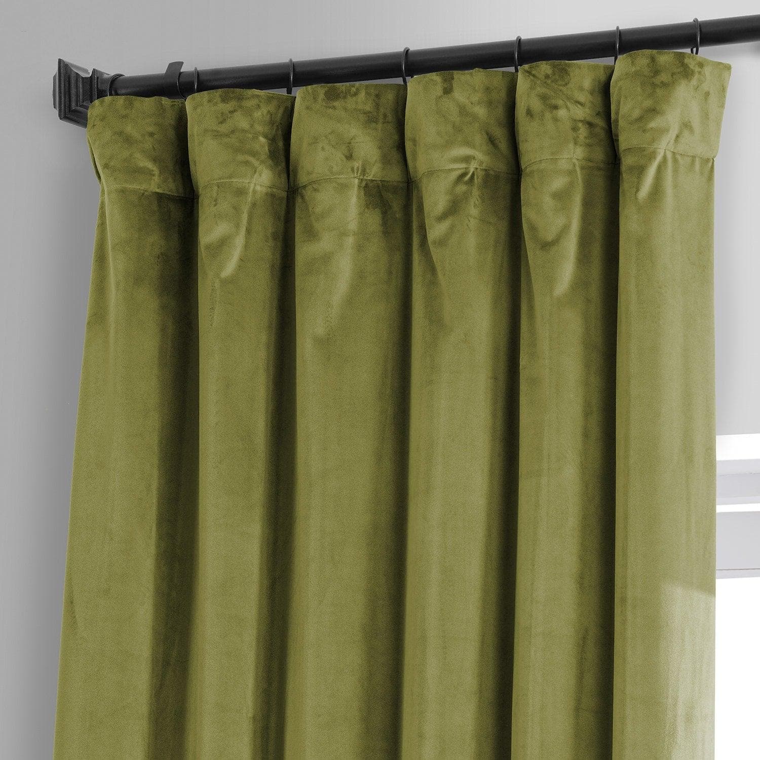 Jalapeno Green Signature Plush Velvet Blackout Curtains for Bedroom & Hotel - Thermal Insulated Noise Reducing Window Drapes for Home Decor