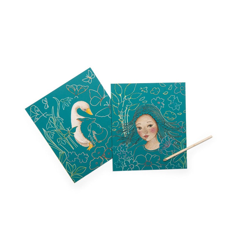Les Rosalies Scratch Art Cards - DIY Creative Greeting Cards for Kids & Adults - Perfect for Birthdays, Holidays & Special Occasions