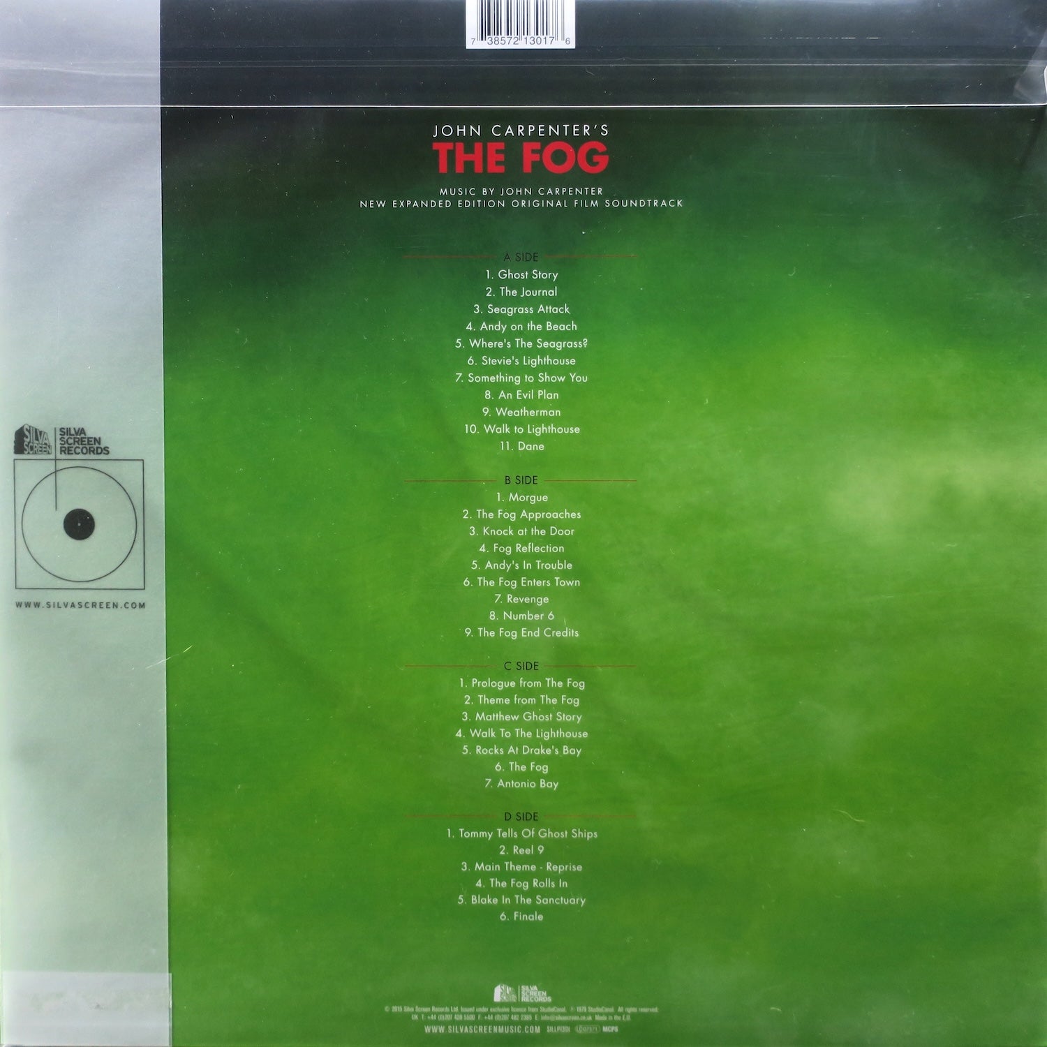 John Carpenter FOG Soundtrack 180g White/Green Vinyl 2LP - Perfect for Horror Movie Nights & Vinyl Collectors