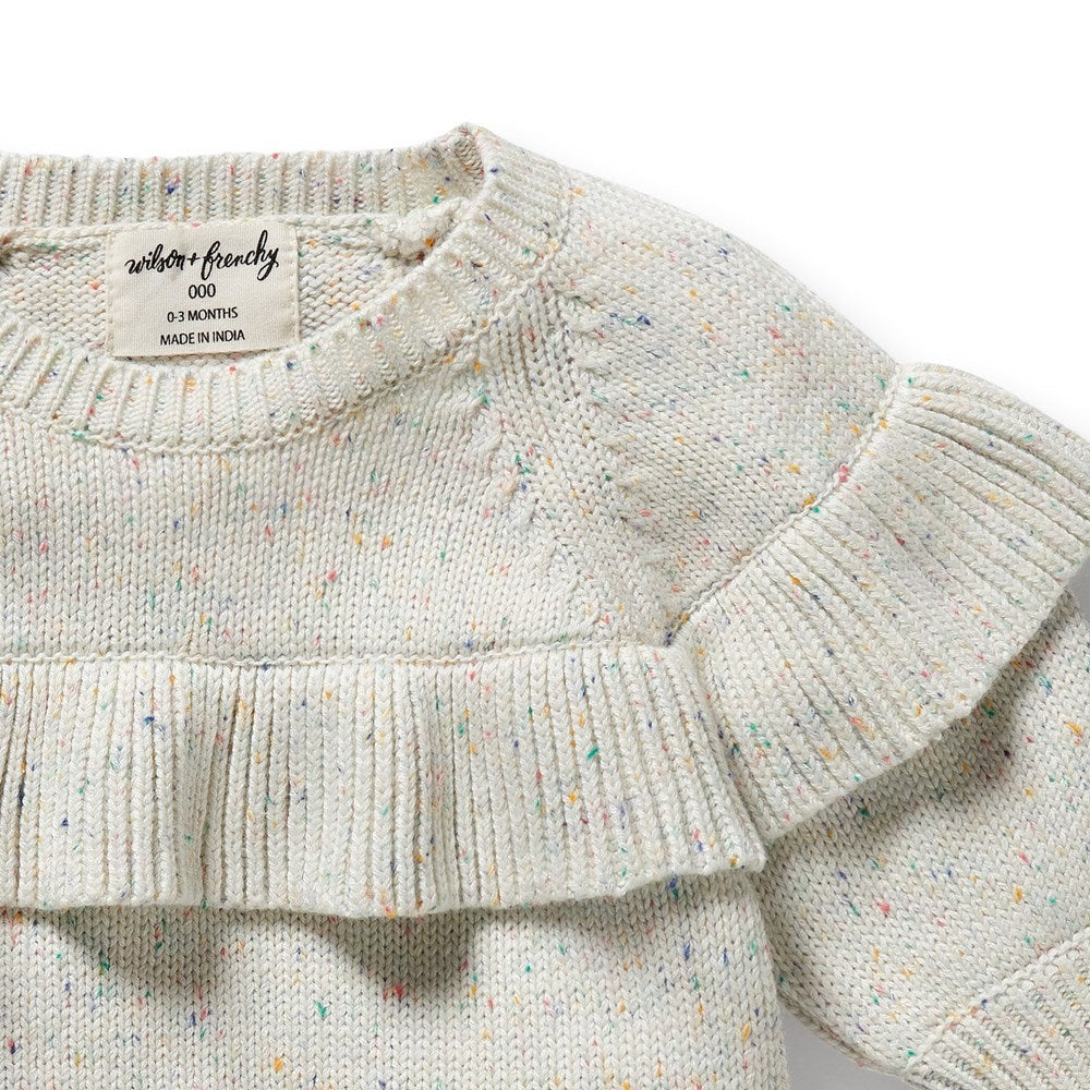 Organic Cotton Knitted Ruffle Jumper for Women | Soft & Comfortable Sweater | Perfect for Casual Wear, Office & Fall Fashion