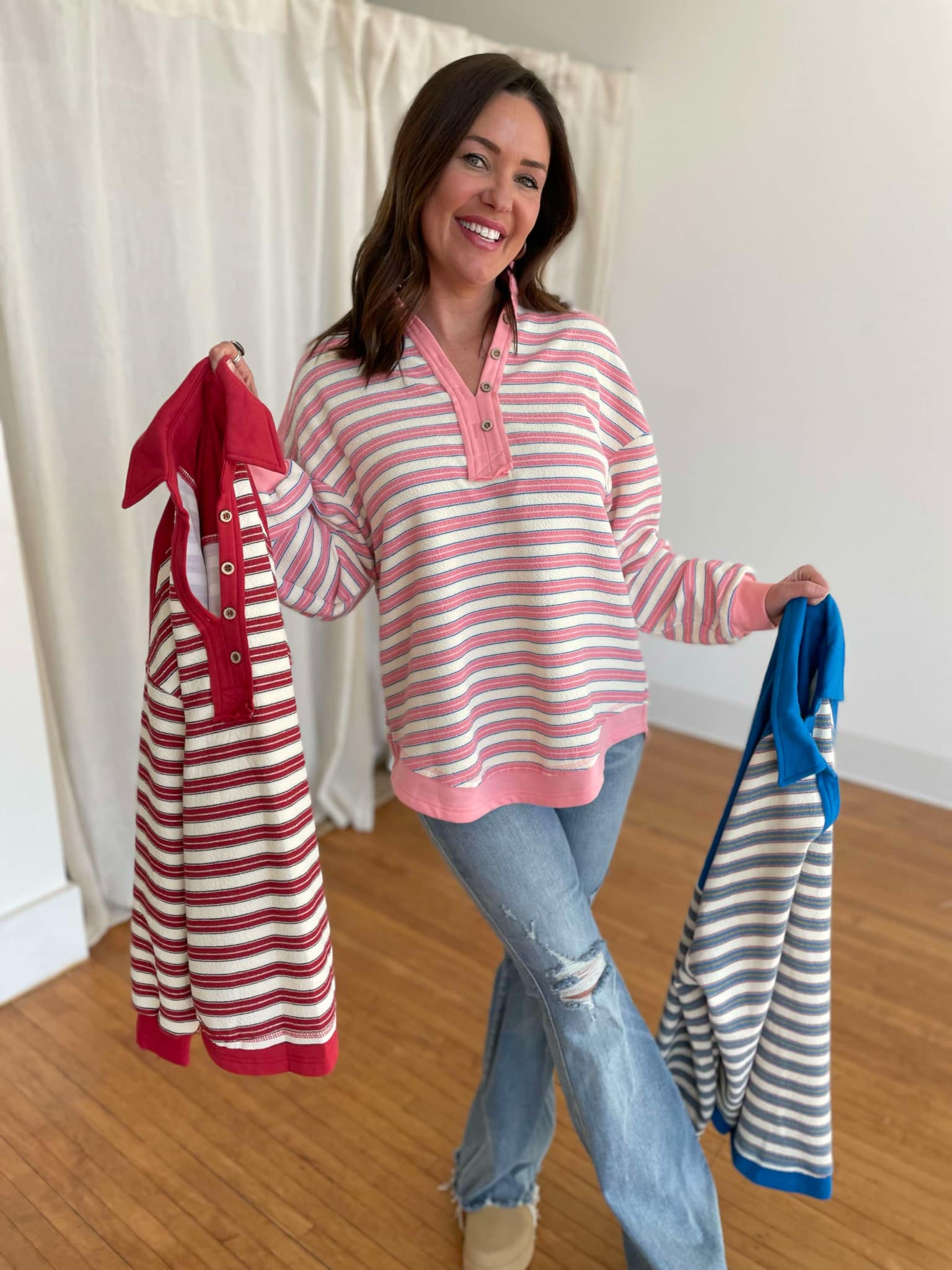 PREORDER: Beyond the Sea Striped Top - 3 Color Options for Women | Casual & Beachwear Fashion | Perfect for Summer Outfits & Vacations