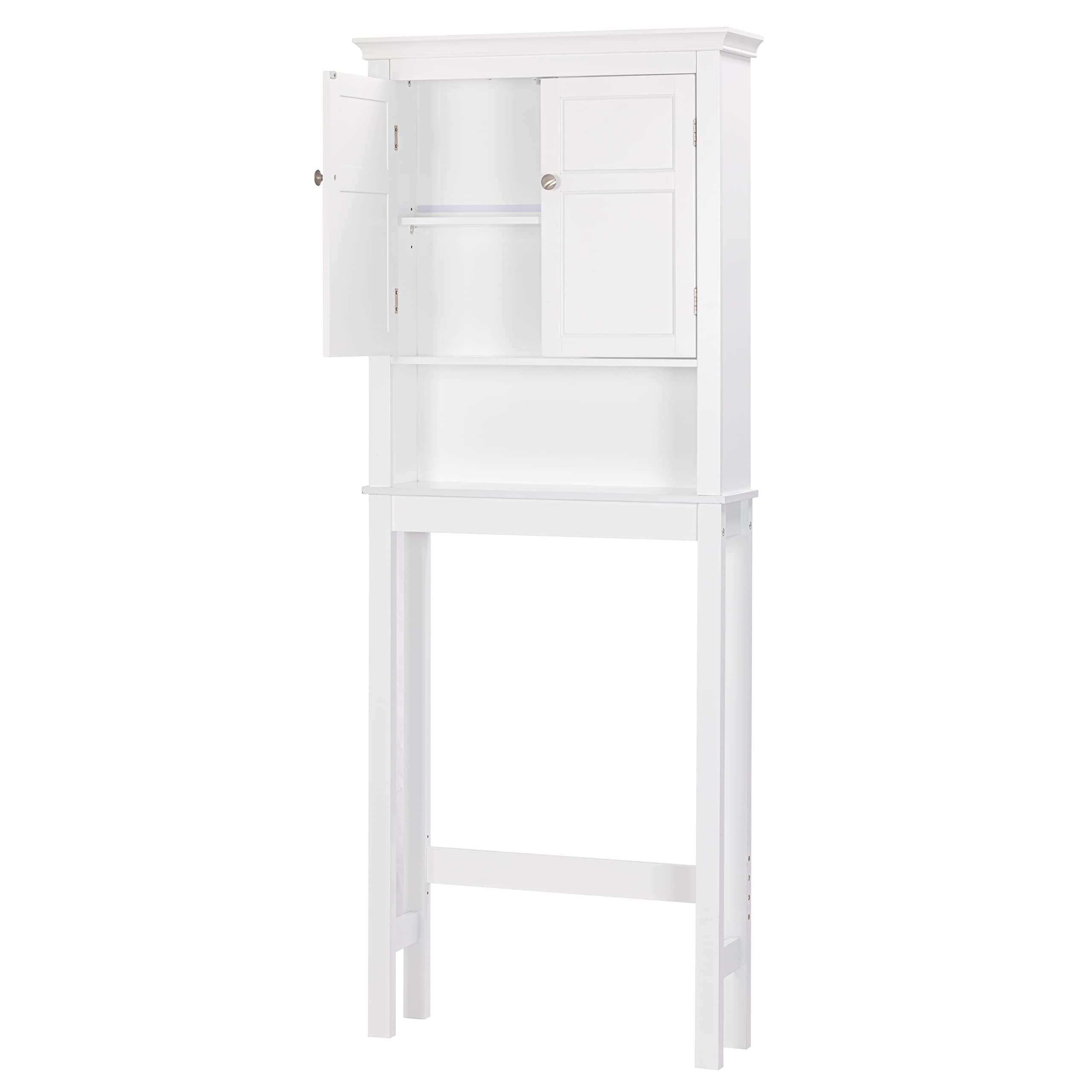 UTEX Over The Toilet Storage Cabinet - Adjustable Shelf Bathroom Organizer with 3-Tier Shelves, White Space Saver for Small Bathrooms | Perfect for Towel, Toilet Paper & Cosmetic Storage