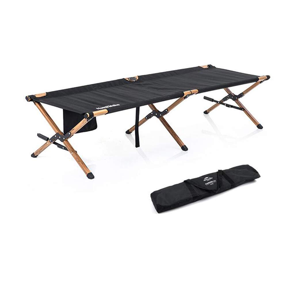 LSYOA Portable Folding Camping Cot - Lightweight Compact Sturdy Sleeping Bed with Storage Bag, Supports 330lbs (150kg) - Perfect for Outdoor Camping, Hiking, Backpacking & Emergency Preparedness - Black