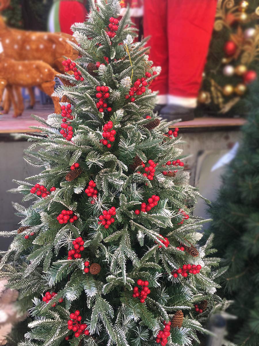 24 Pcs Artificial Christmas Berries Stems - Red Berry Branches for Holiday Tree Decorations, DIY Crafts, Wreaths and Festive Home Decor (Perfect for Christmas, Winter Weddings & Seasonal Centerpieces)