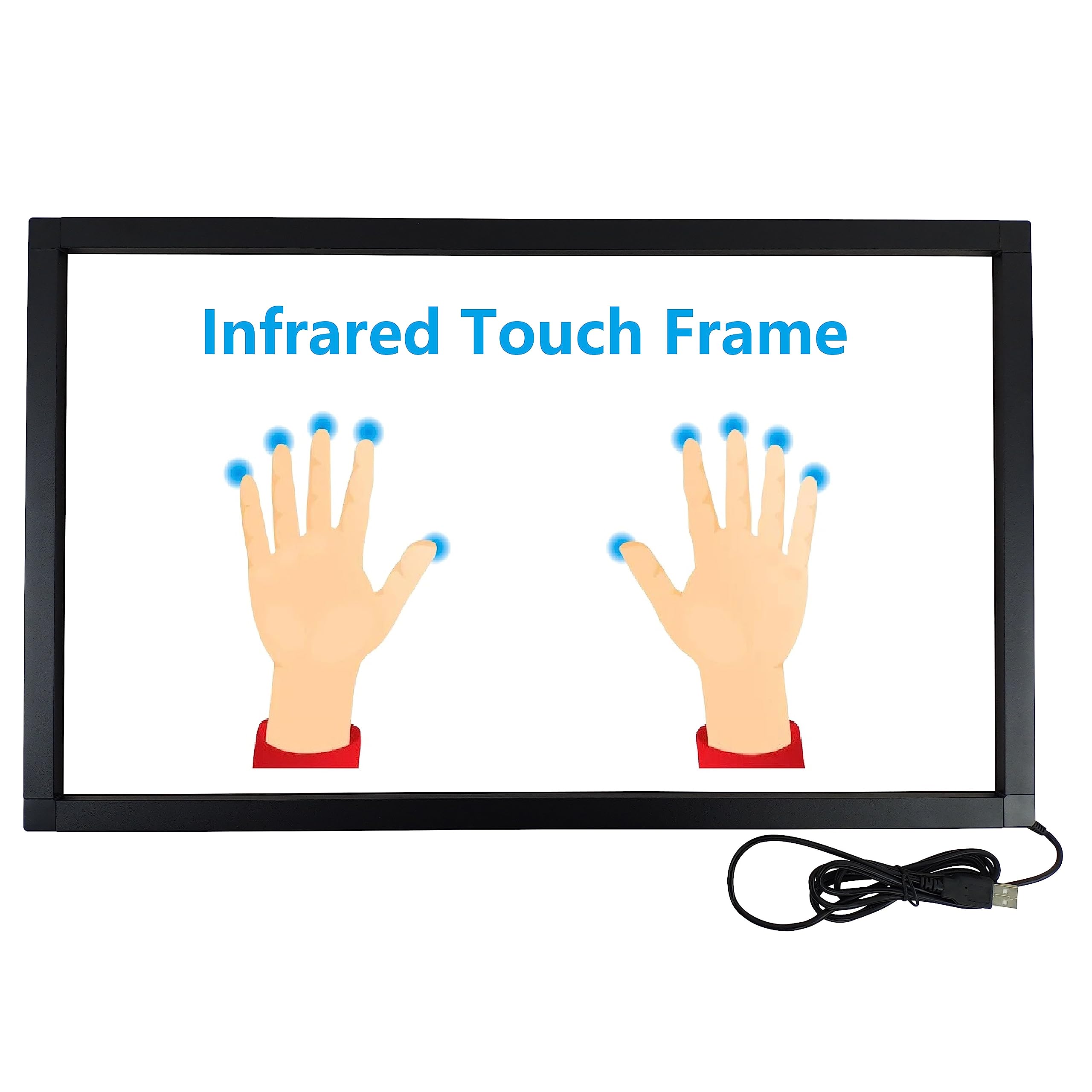 32 Inch Interactive 10-Point Infrared IR Touch Screen Overlay Frame - Plug & Play Driver-Free for Digital Whiteboard, Classroom Teaching, Business Presentations & Interactive Displays