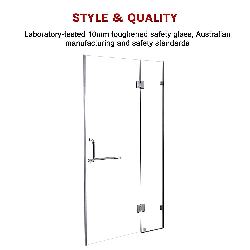 Premium 120 x 200cm Frameless Shower Screen - 10mm Tempered Glass - Wall to Wall Installation - Modern Bathroom Upgrade by Della Francesca - Perfect for Spa-Like Showers & Luxurious Bathroom Designs