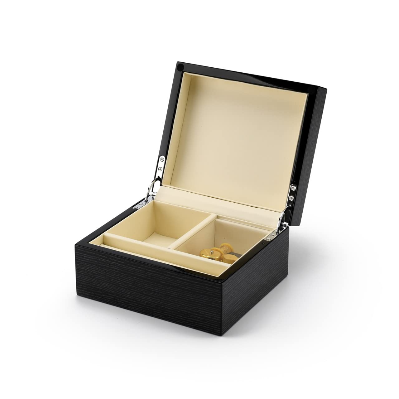 Premium 30-Note Hi-Gloss Black Apricot Finish Jewelry Box - Elegant Jewelry Organizer for Necklaces, Rings & Earrings - Perfect for Bedroom Vanity, Gift Giving & Travel Storage