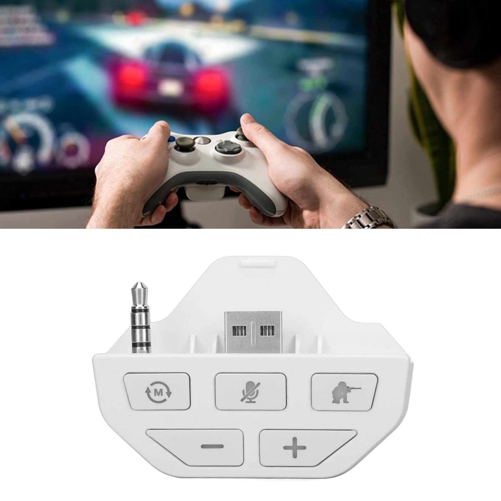Pyhodi Stereo Headset Adapter for One Controller - Lossless Audio Quality, Microphone Adapter & Headphone Converter with Detection Mode & EQ Balance Adjustment | Perfect for Gaming, Streaming & Voice Chat