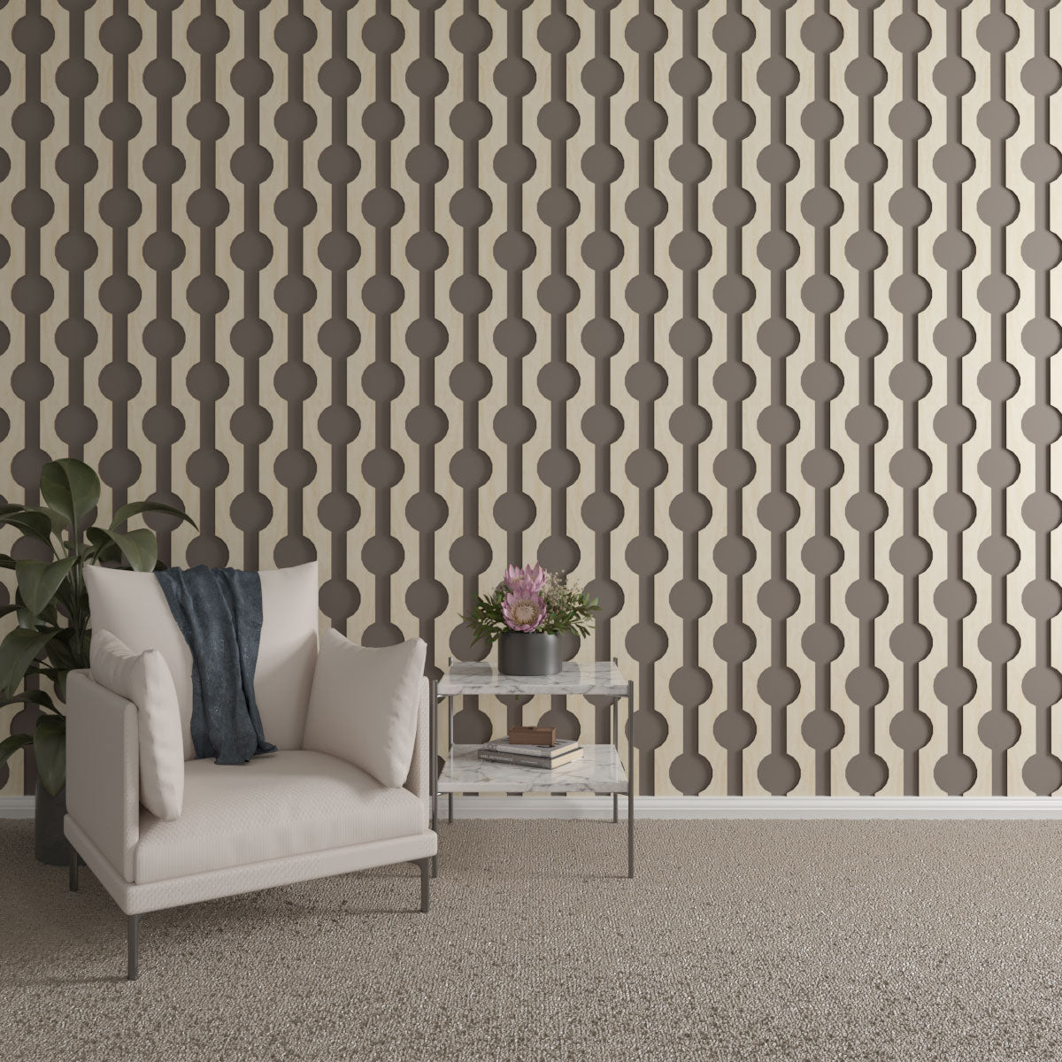 Pomeroy Adjustable Wood Slat Wall Kit - DIY Modern Wall Panel for Home & Office Decor - Perfect for Living Room, Bedroom, and Commercial Spaces