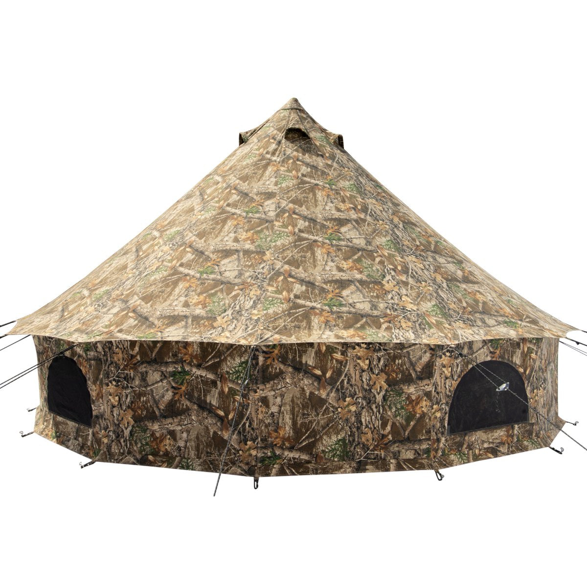 10' Regatta Bell Tent - Waterproof Canvas Camping Tent with Realtree Edge Camouflage - Perfect for Outdoor Adventures, Glamping, and Family Camping Trips