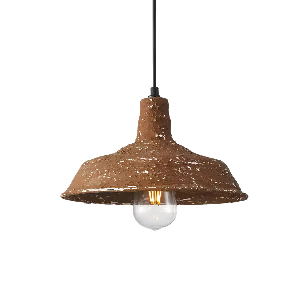 Handmade Ceramic Bell Pendant Light - Vintage Farmhouse Ceiling Fixture for Dining Room, Kitchen, or Bedroom Lighting