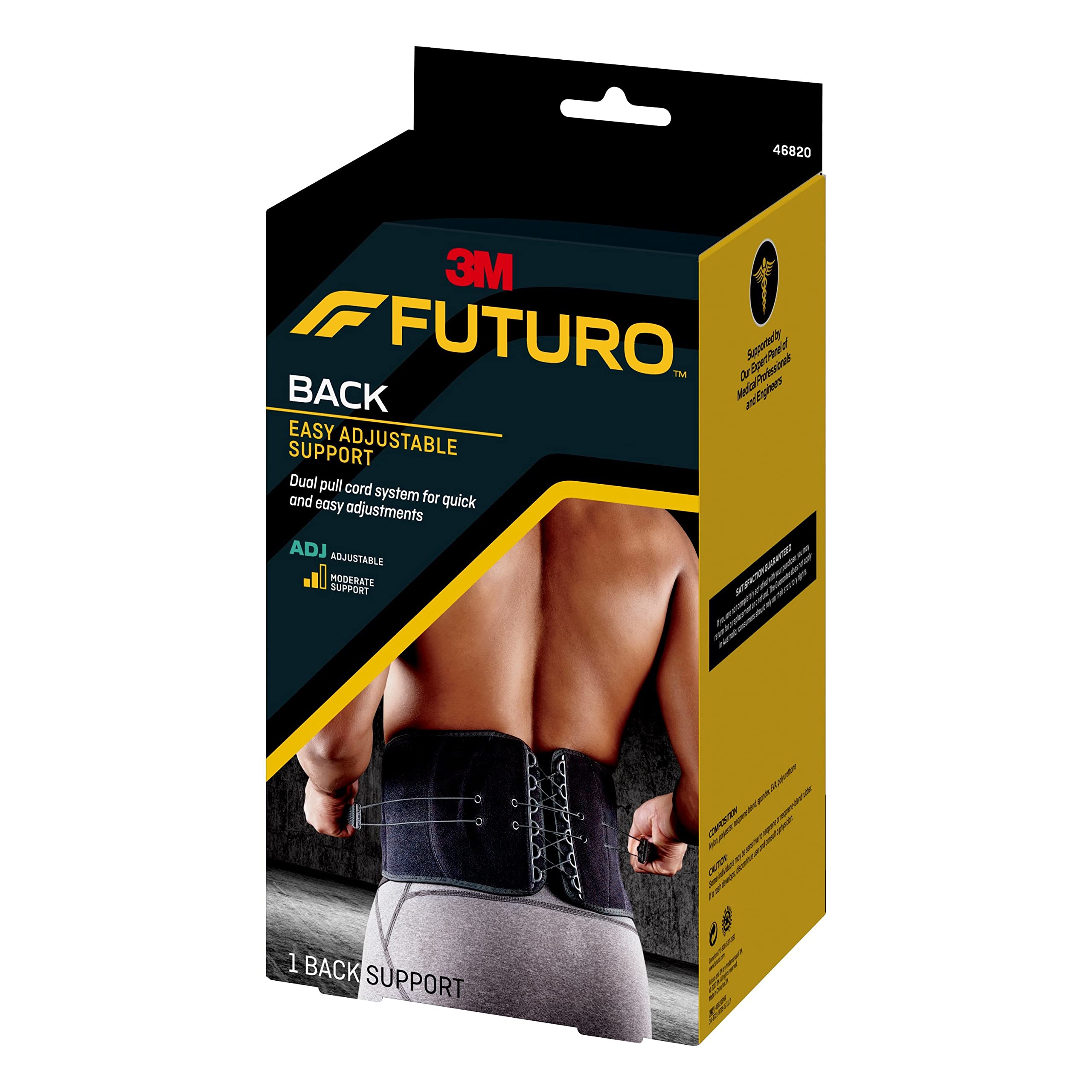 FUTURO Easy Adjustable Back Support Belt - Breathable & Comfortable for Men & Women - Lower Back Pain Relief - Perfect for Work, Sports & Daily Activities