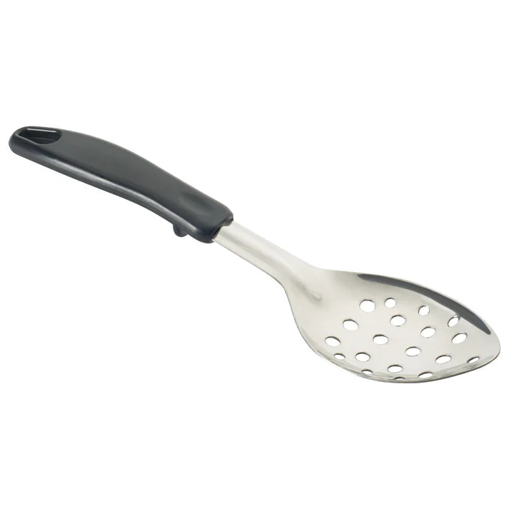 Winco BHPP 11 Perforated Basting Spoon with Black Handle - Professional Kitchen Utensil for Cooking, Baking & Serving - Ideal for Restaurants, Catering & Home Chefs
