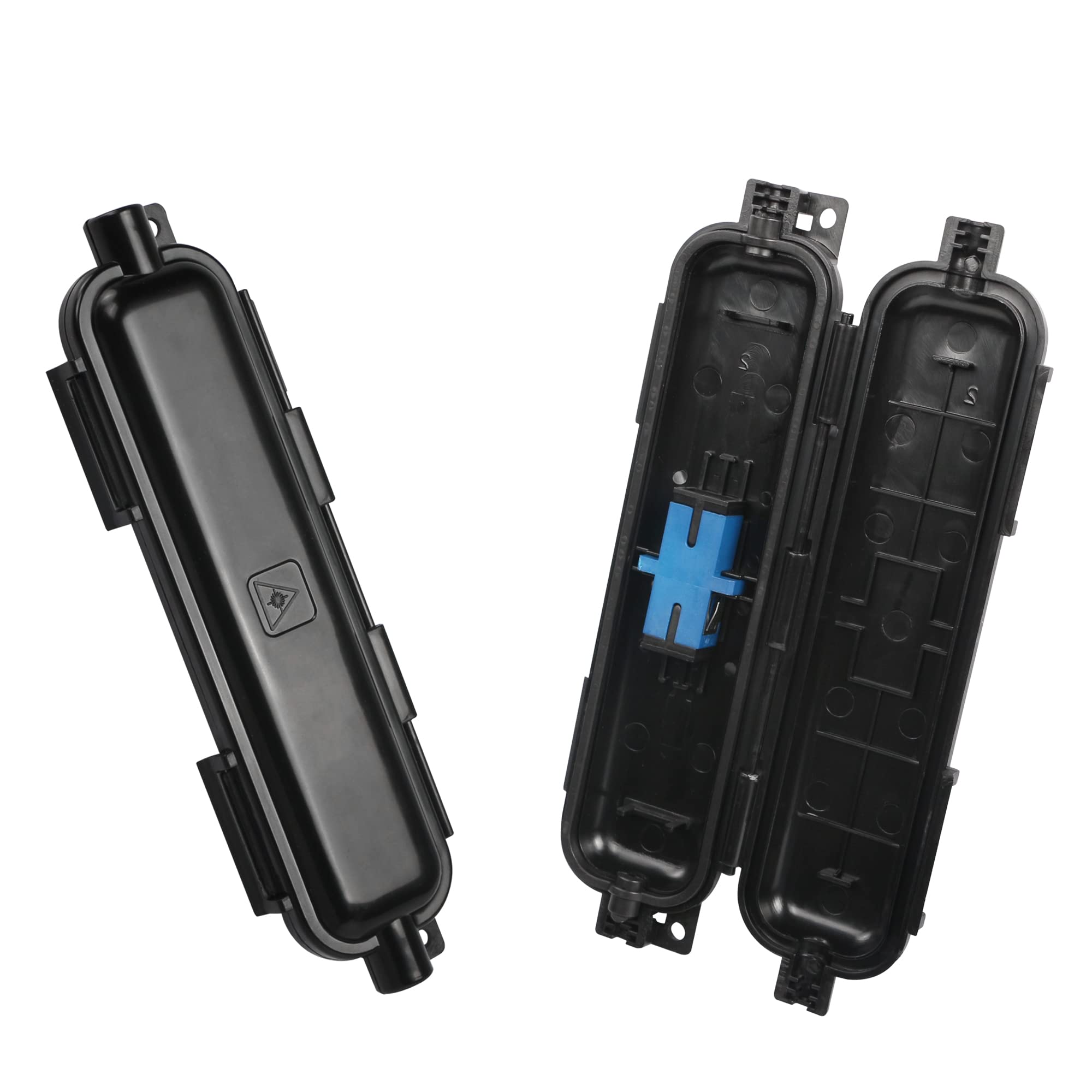 FTTH Outdoor IP67 Waterproof Fiber Optic Connection Box - SC Singlemode Fiber Protection Box (2 Pack) for Secure & Durable Network Installations in Harsh Weather Conditions