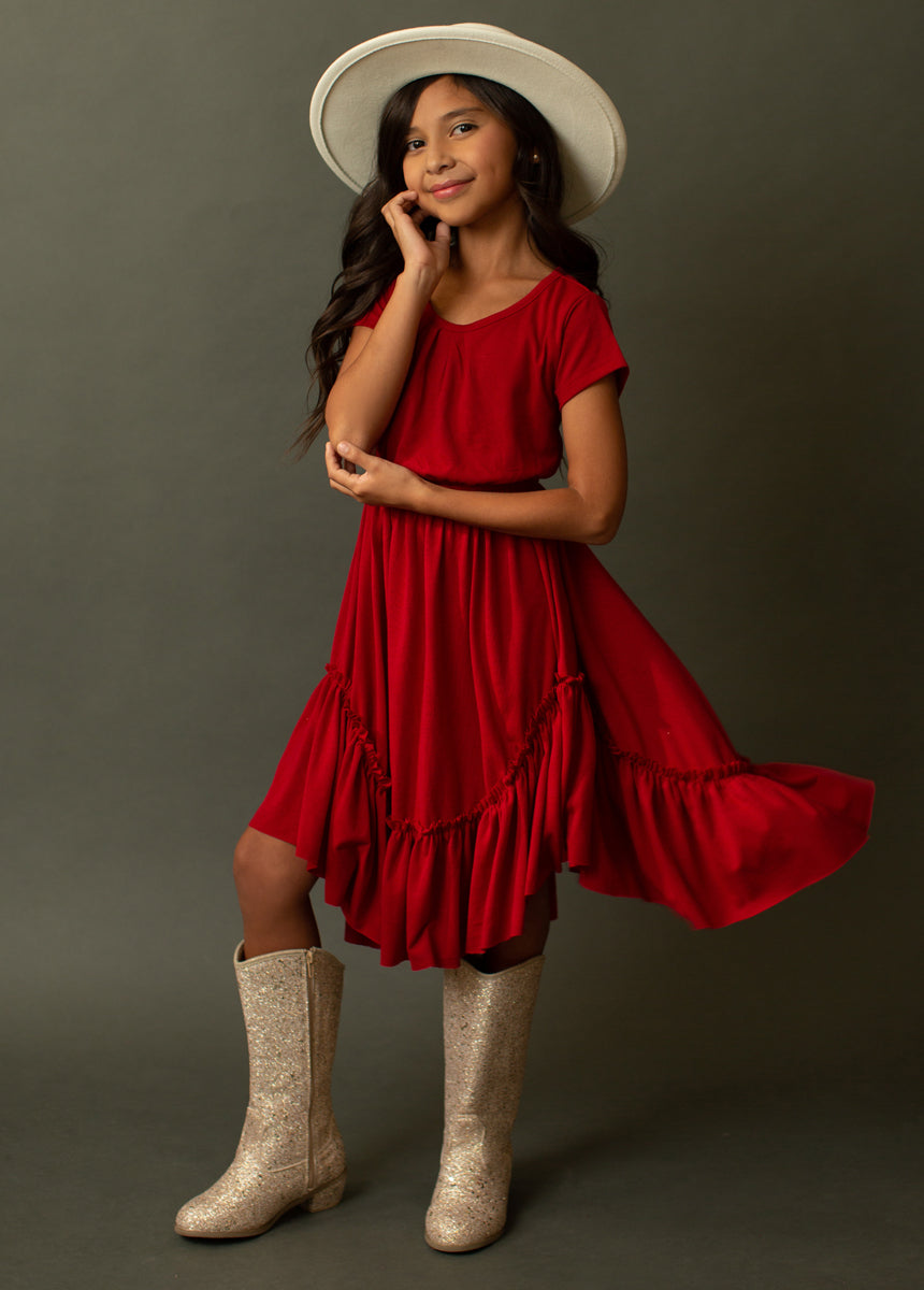 Adrianna Women's Elegant Crimson Red Dress - Perfect for Parties, Weddings & Special Occasions