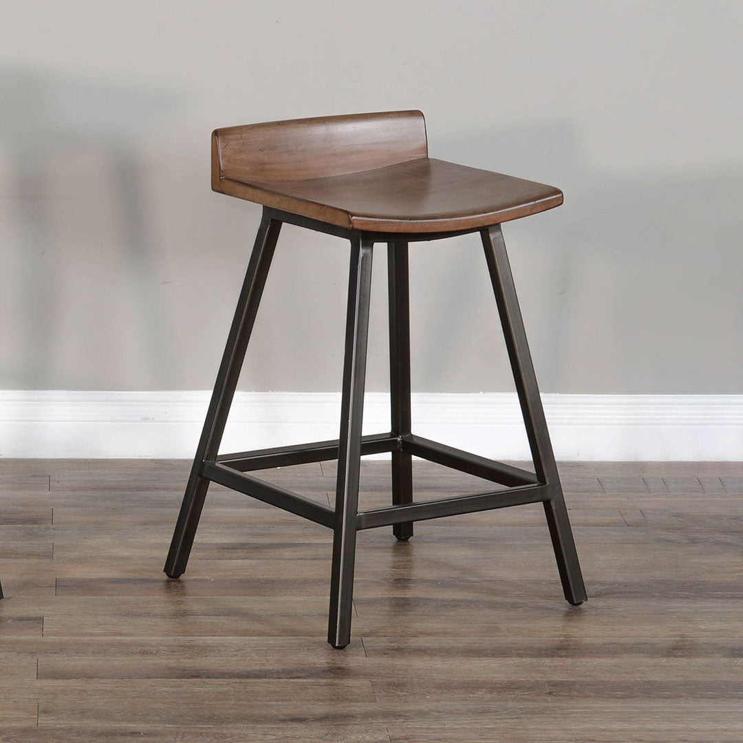 Foundry Swivel Stool - Adjustable Height Industrial Bar Stool with Backrest, Heavy Duty Metal Base for Workshop, Garage, Kitchen Island & Home Bar Use